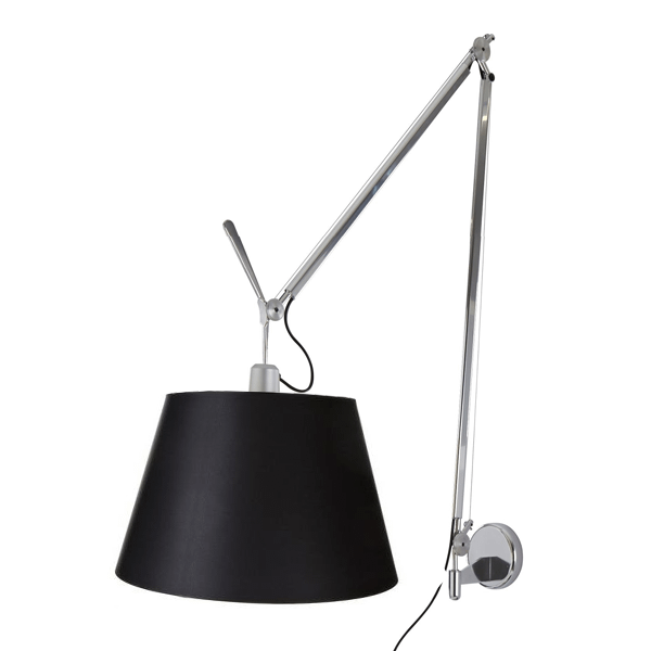 Artemide Tolomeo Mega Væglampe Sort Skærm 42cm med Lysdæmper