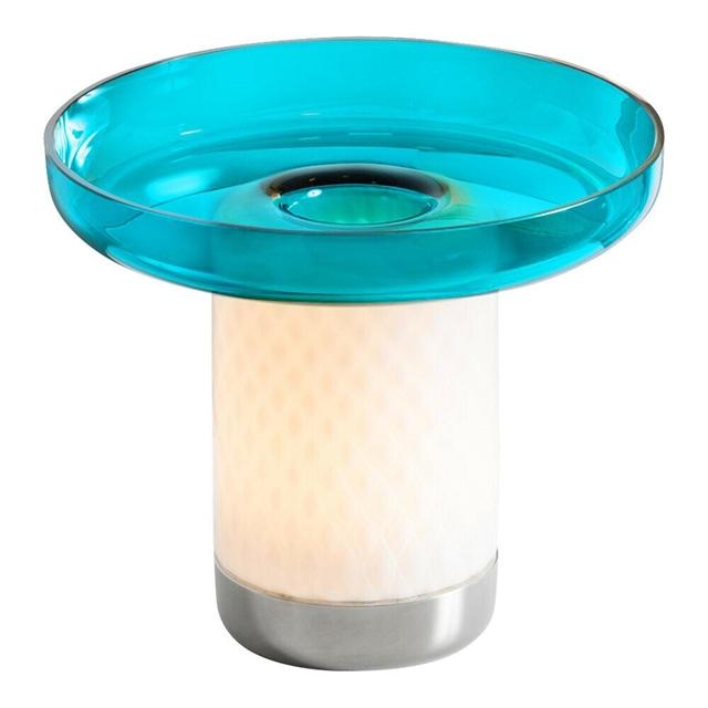 Artemide Bontá Transportabel Lampe Tyrkis med Glasfad