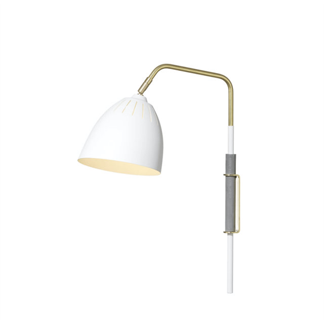 Örsjö Lean Væglampe Messing/hvid med Ledning
