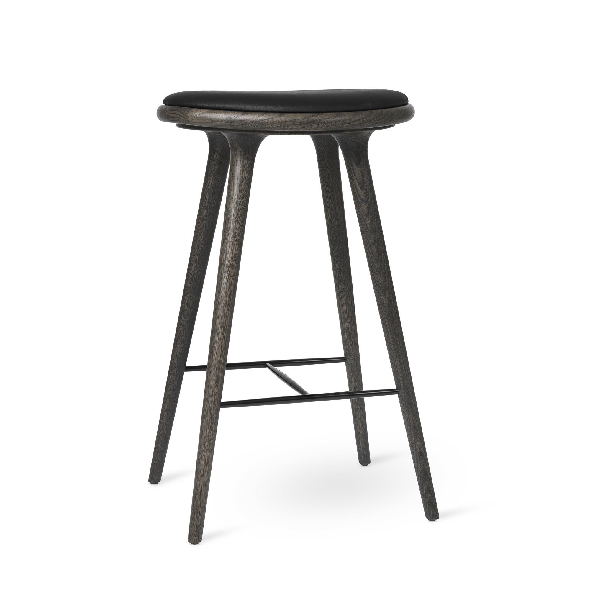 Mater High Stool Tabouret de Bar Circa Chêne Teinté Gris 74cm