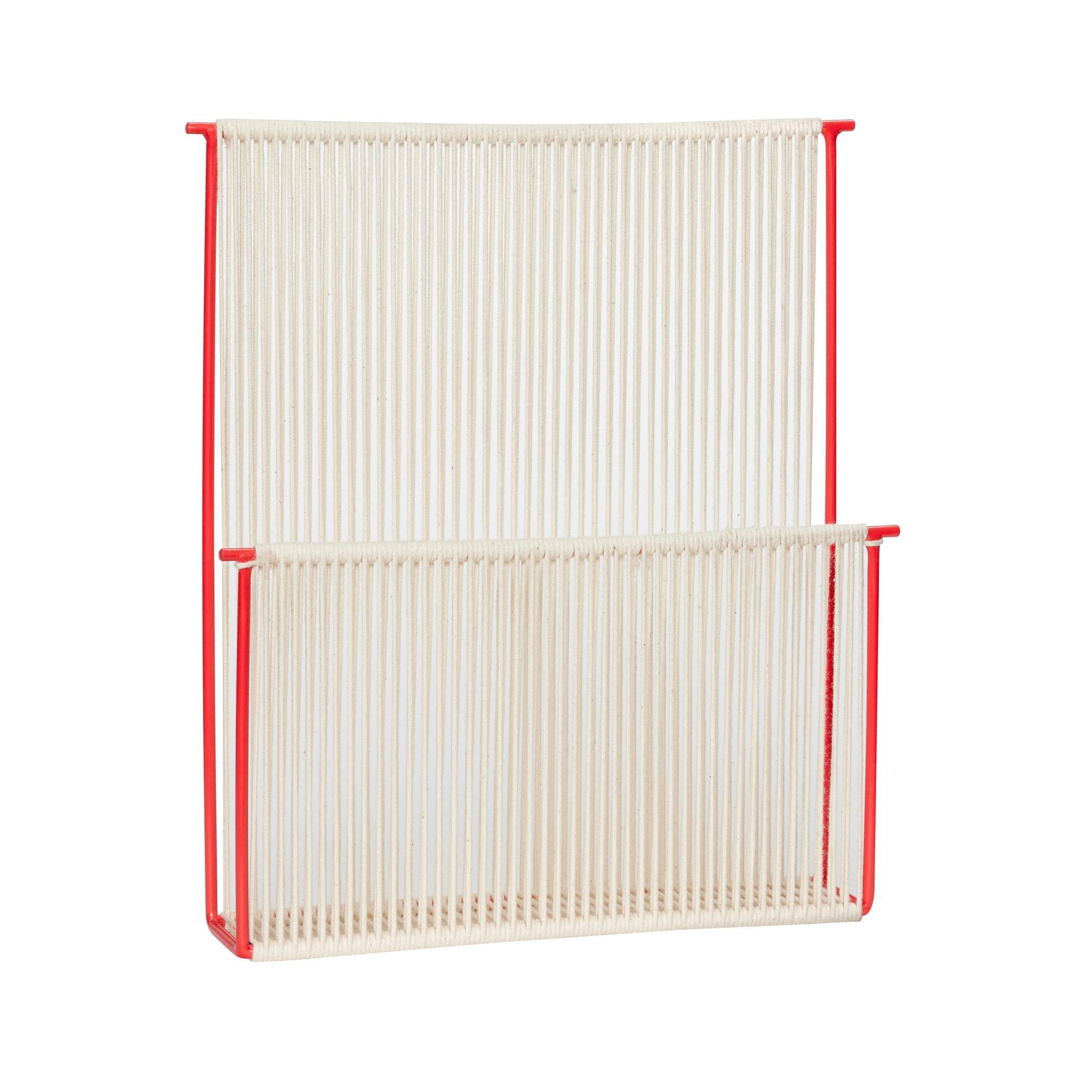 Hübsch String Wall Porte-revues Rouge/ Blanc