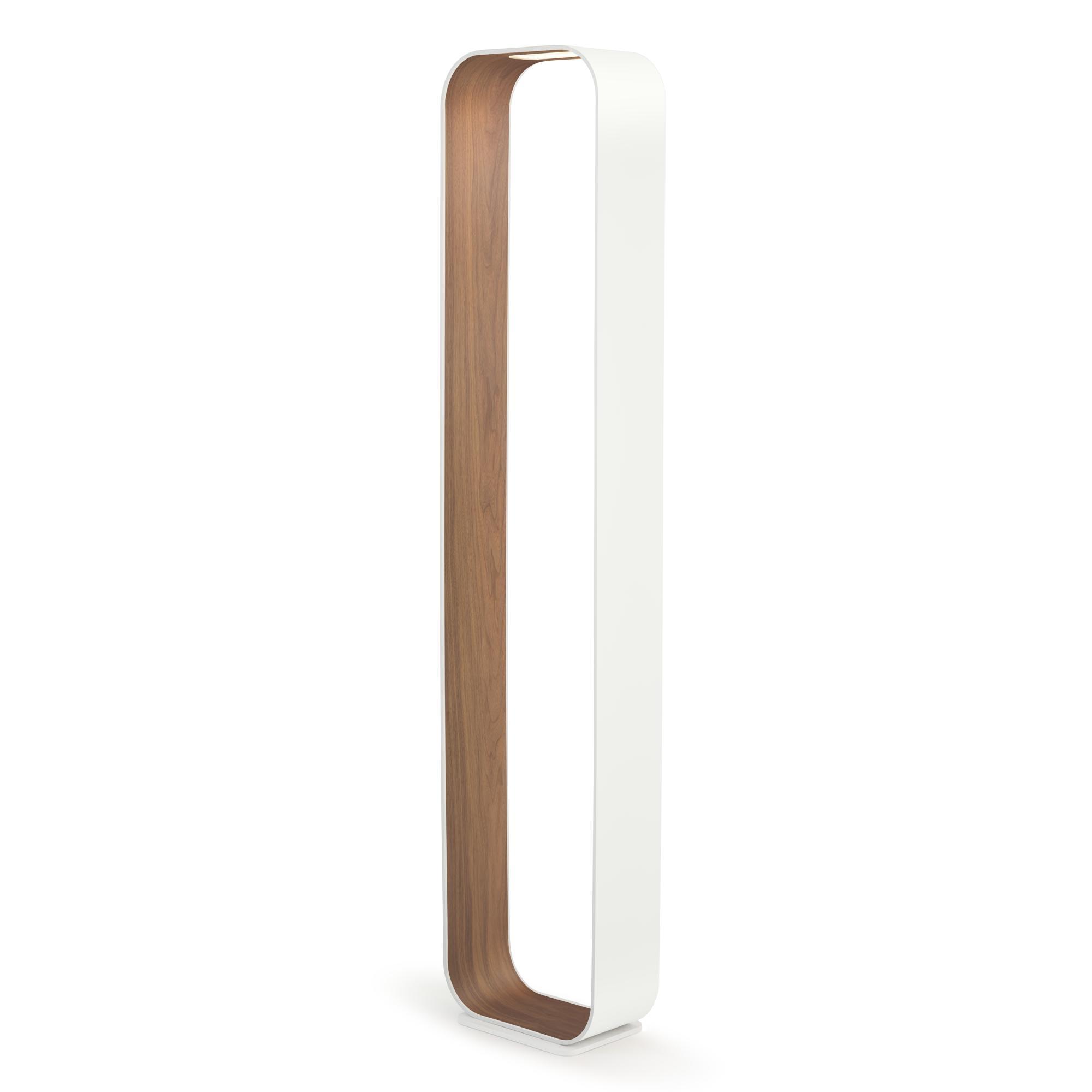 Pablo Contour Floor Lamp White/ Walnut