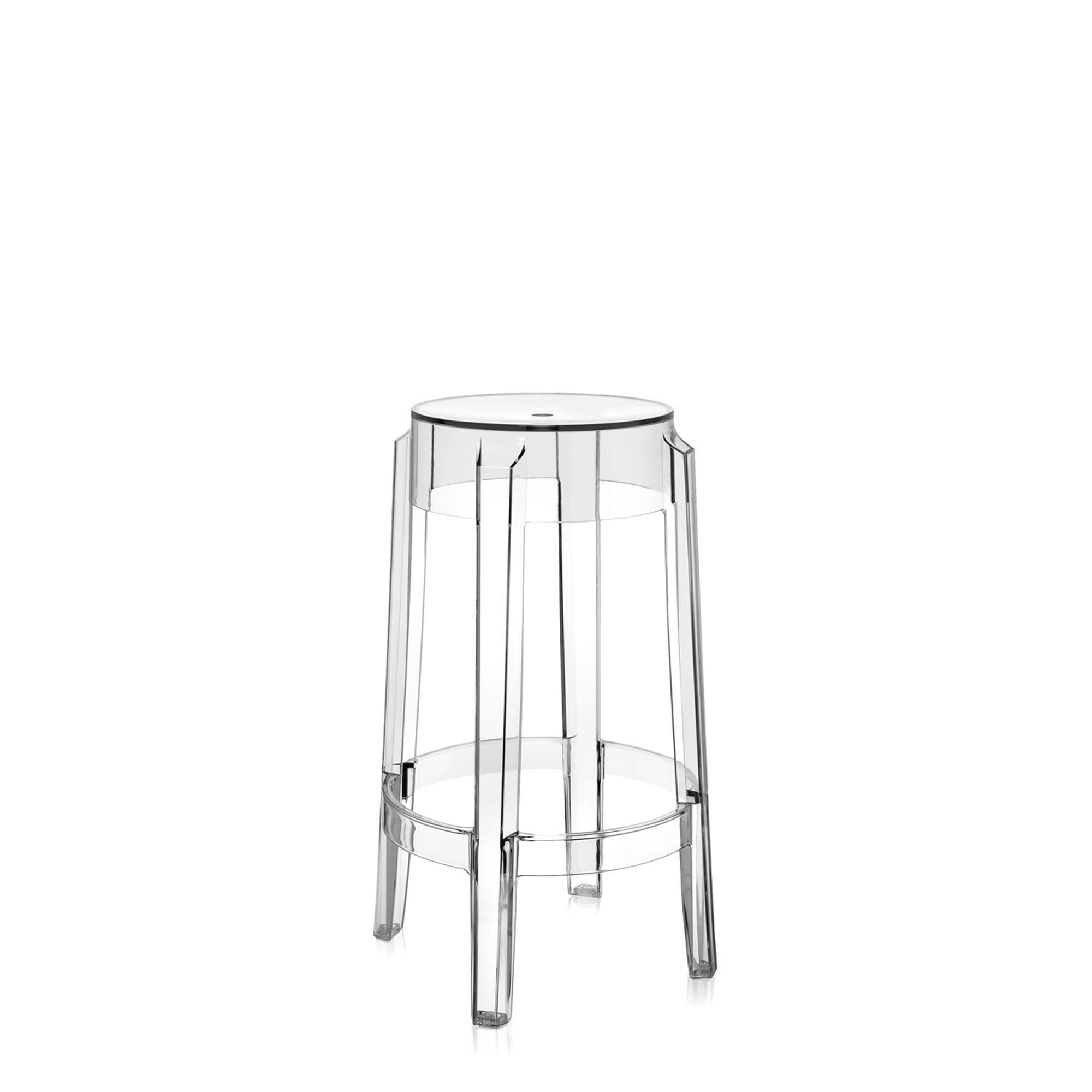 Kartell Charles Ghost Bar Stool H65 Crystal