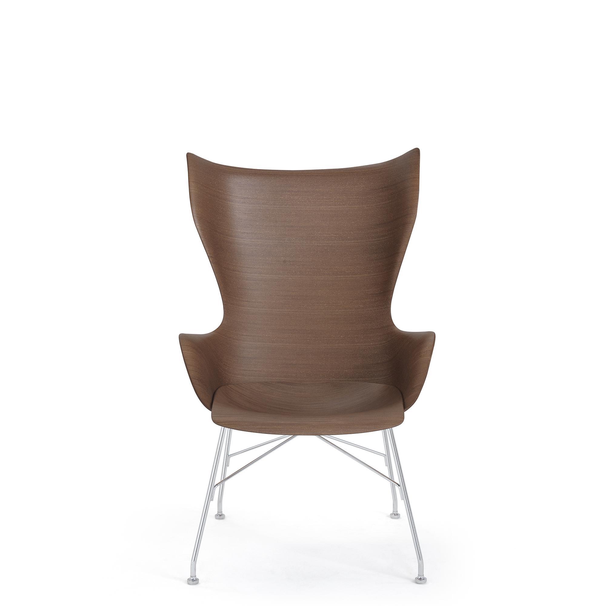 Poltrona Kartell K/Wood Cromo/ Impiallacciatura Scura