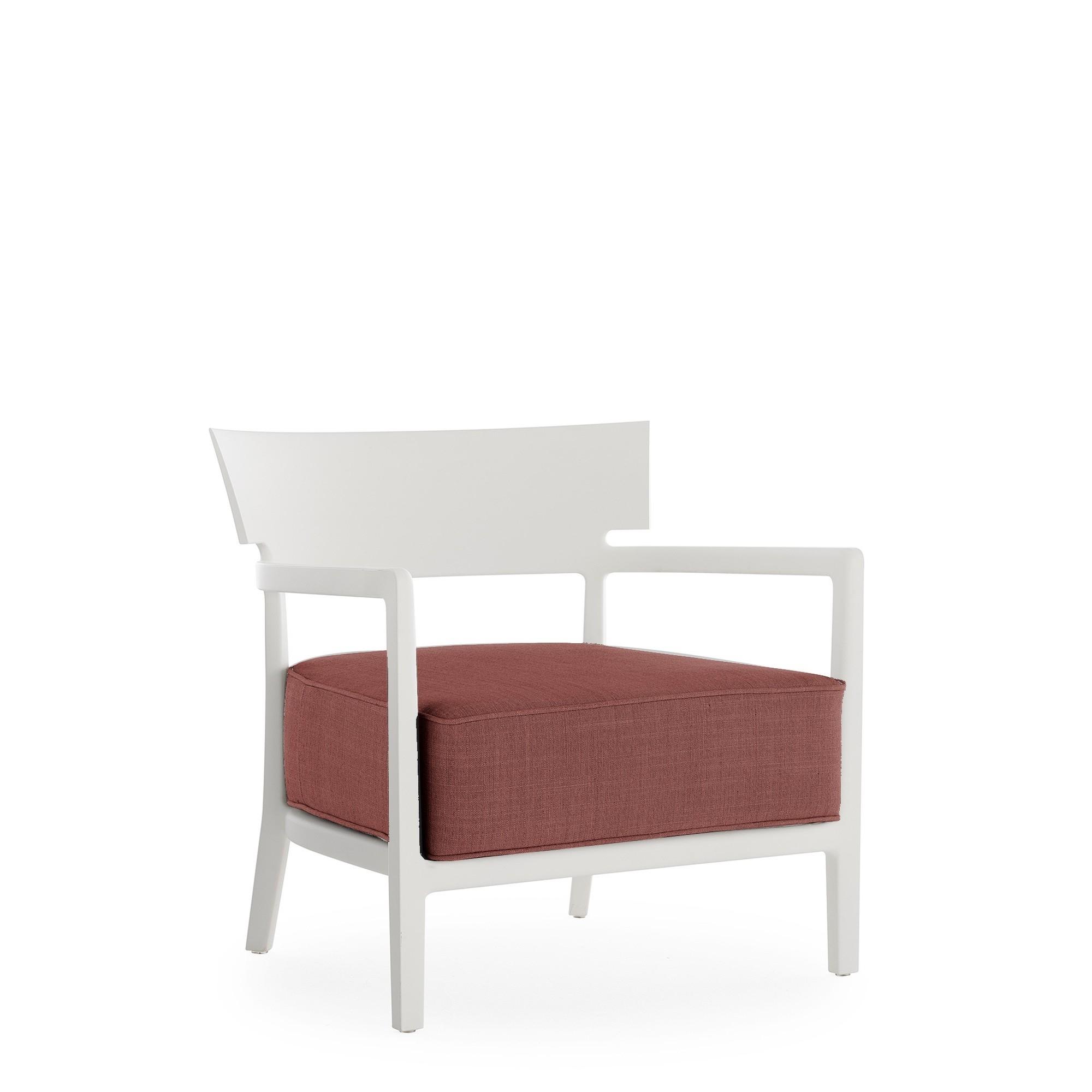Kartell CARA MAT Outdoor Armchair White/ Burgundy
