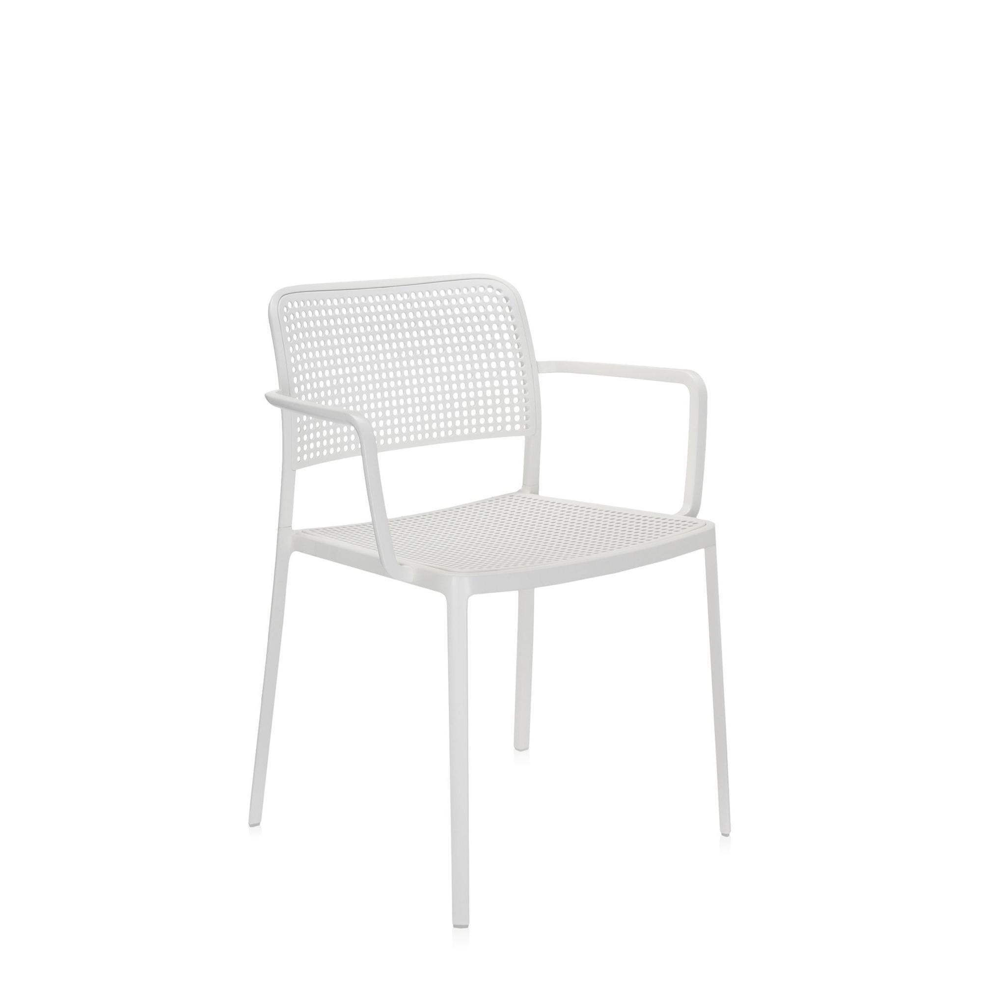 Kartell AUDREY puutarhatuoli käsinojilla valkoinen