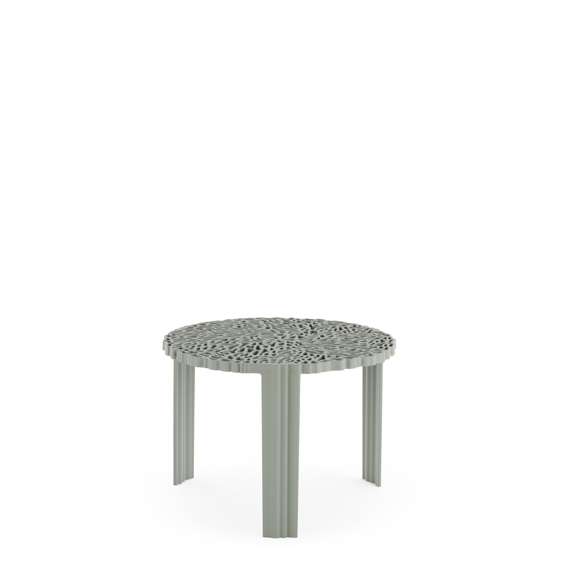 Mesa auxiliar Kartell T-TABLE, Verde medio/estaño