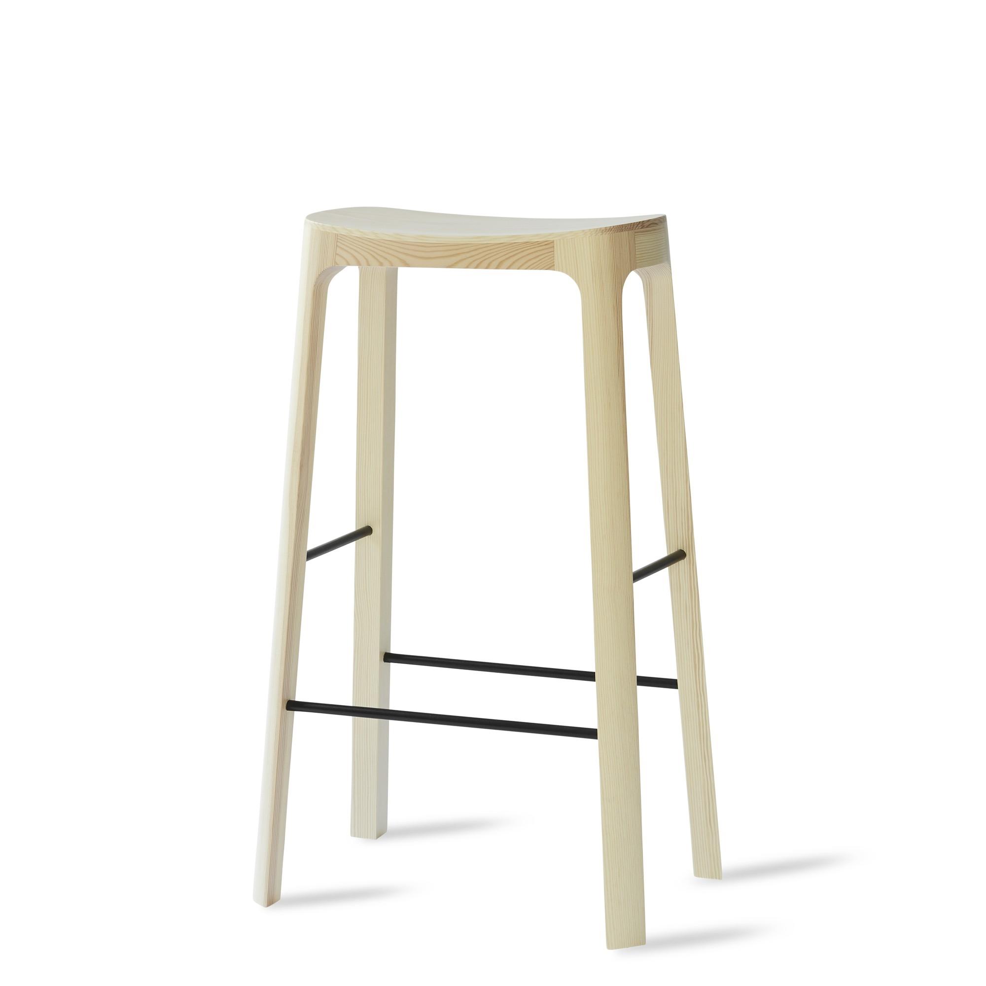 Please Wait to be Seated Crofton Bar Stool H78 Pine/ Black