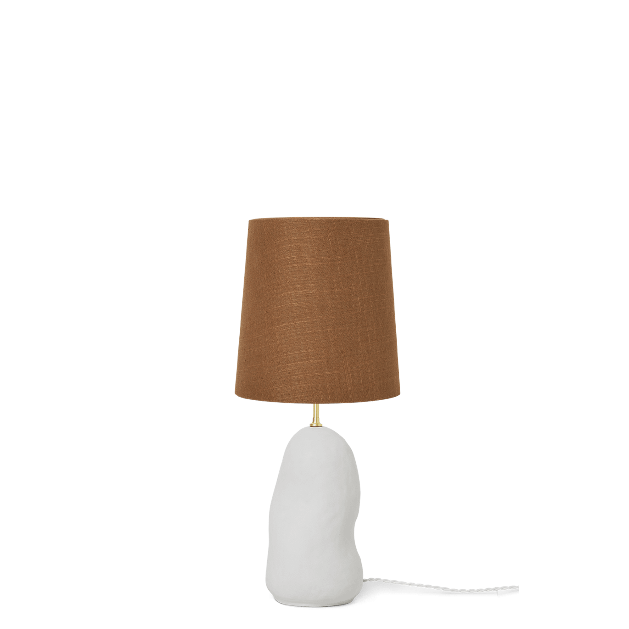 Ferm Living Hebe Lampada Da Tavolo Media Bianco M. Paralume Marrone