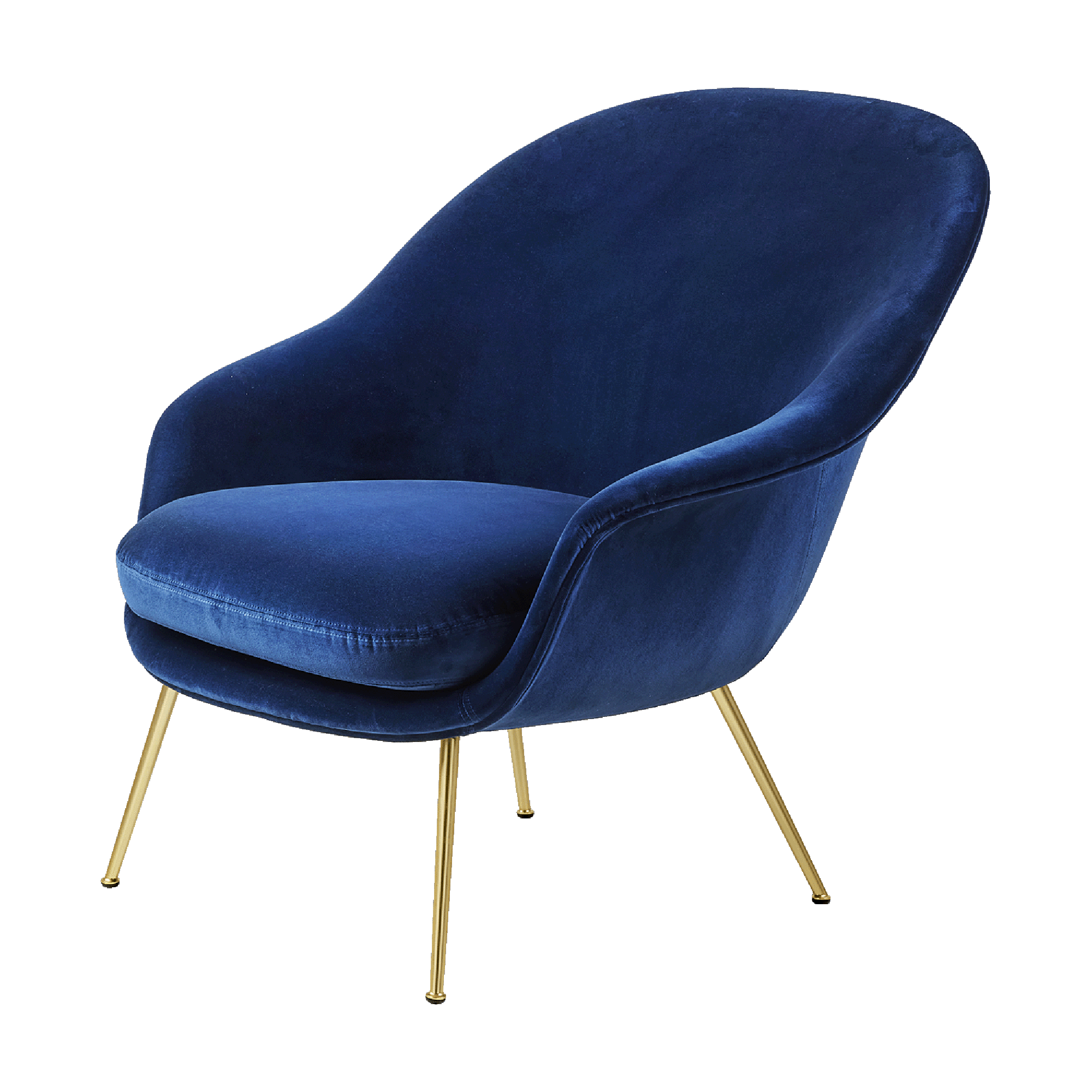 GUBI Bat Armchair Velvet 420 Sapphire Blue