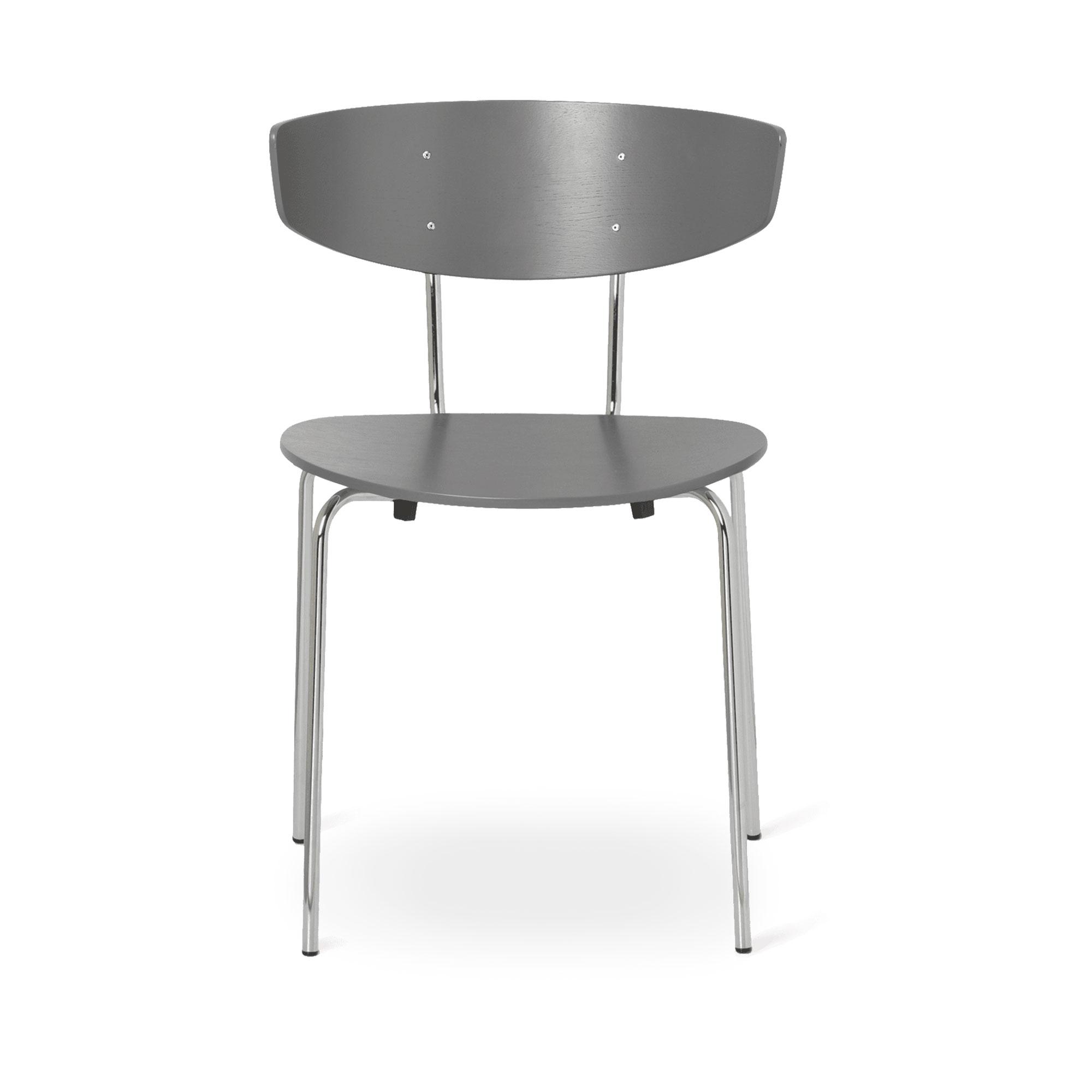 Ferm Living Herman Esstischstuhl Chrom/ Warmes Grau
