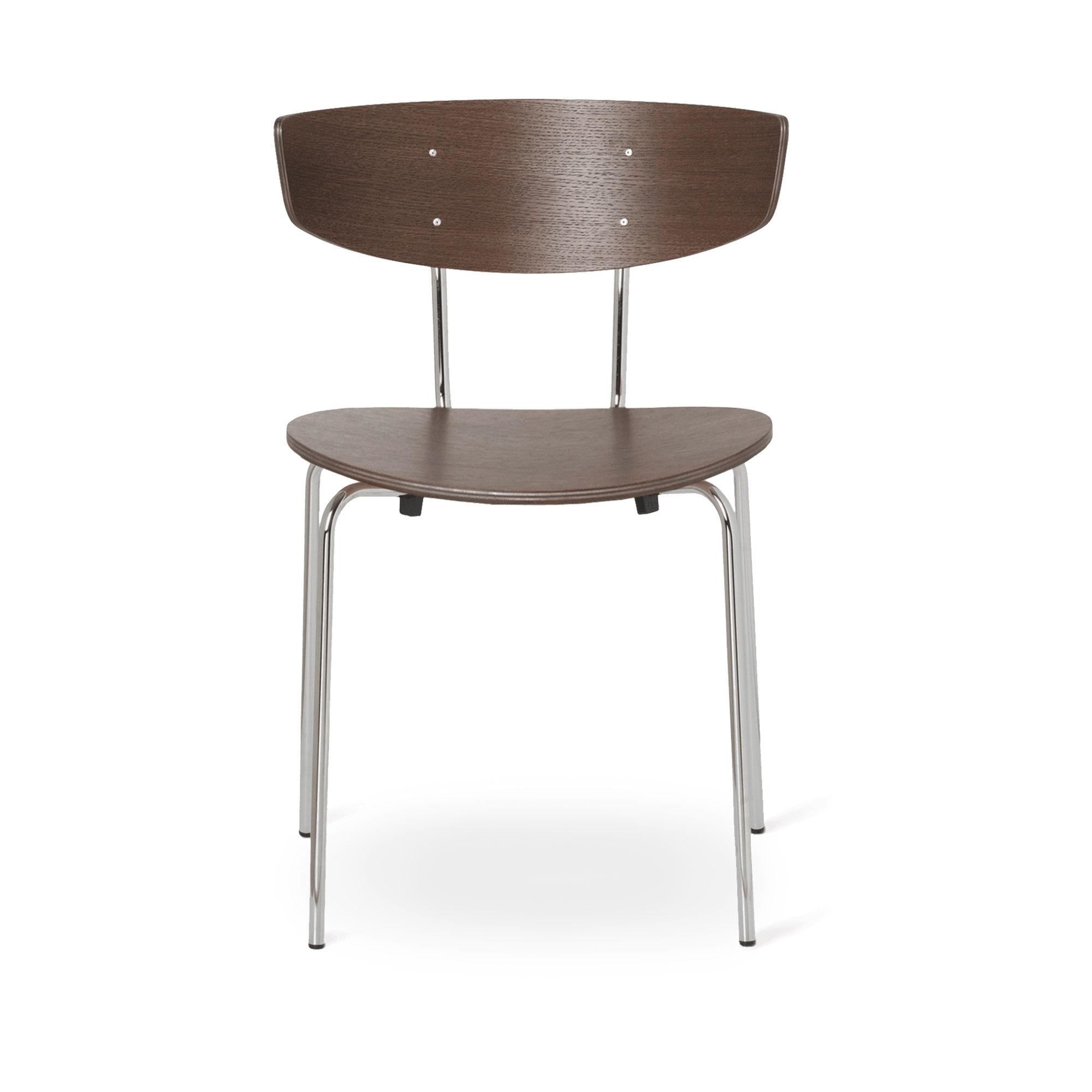 Ferm Living Herman Chaise de Table à Manger Chrome/chêne Teinté Foncé