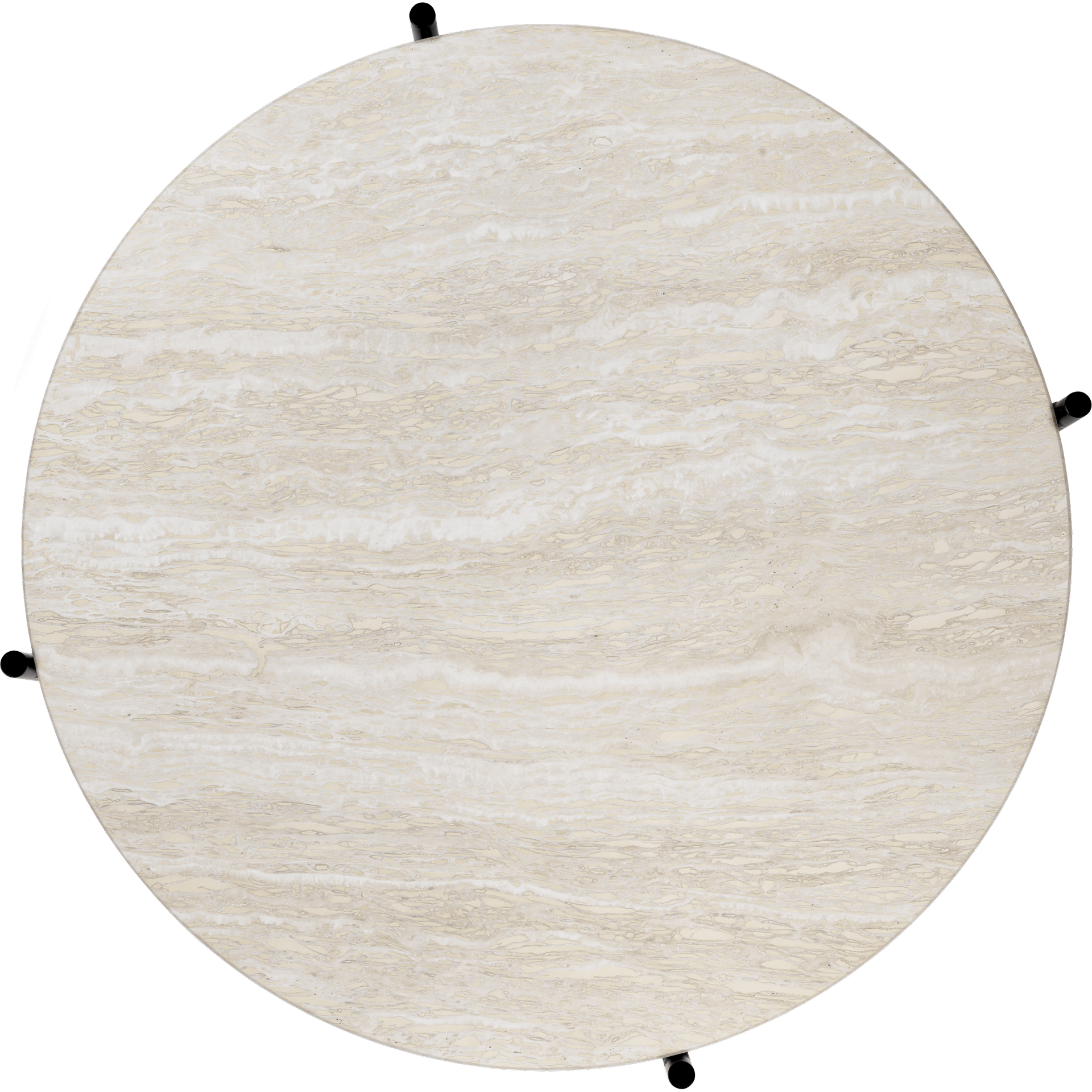 GUBI TS Outdoor Coffee Table Round Ø80 White Travertine/Black