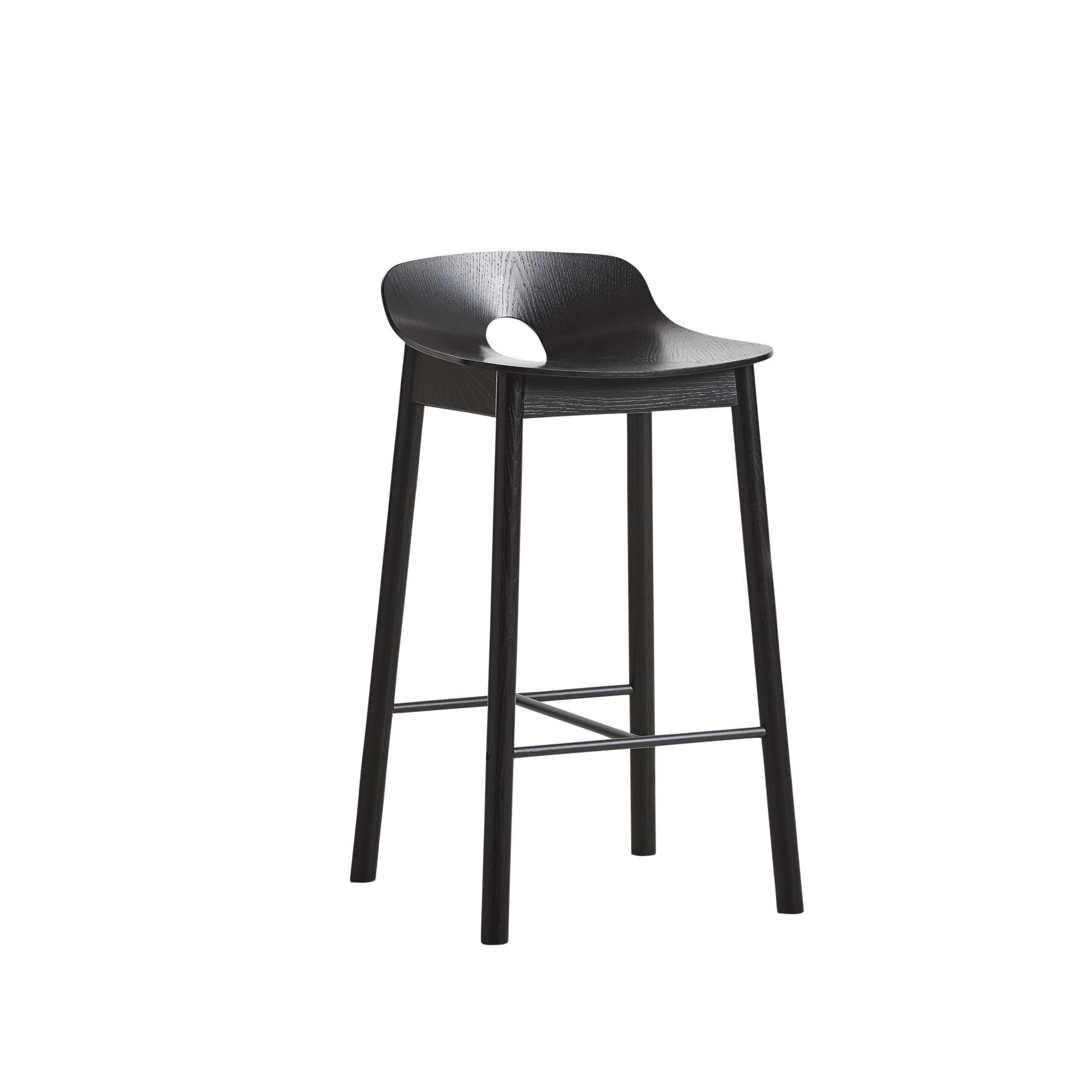 Woud Mono Barstool 75 cm Black Ash Wood