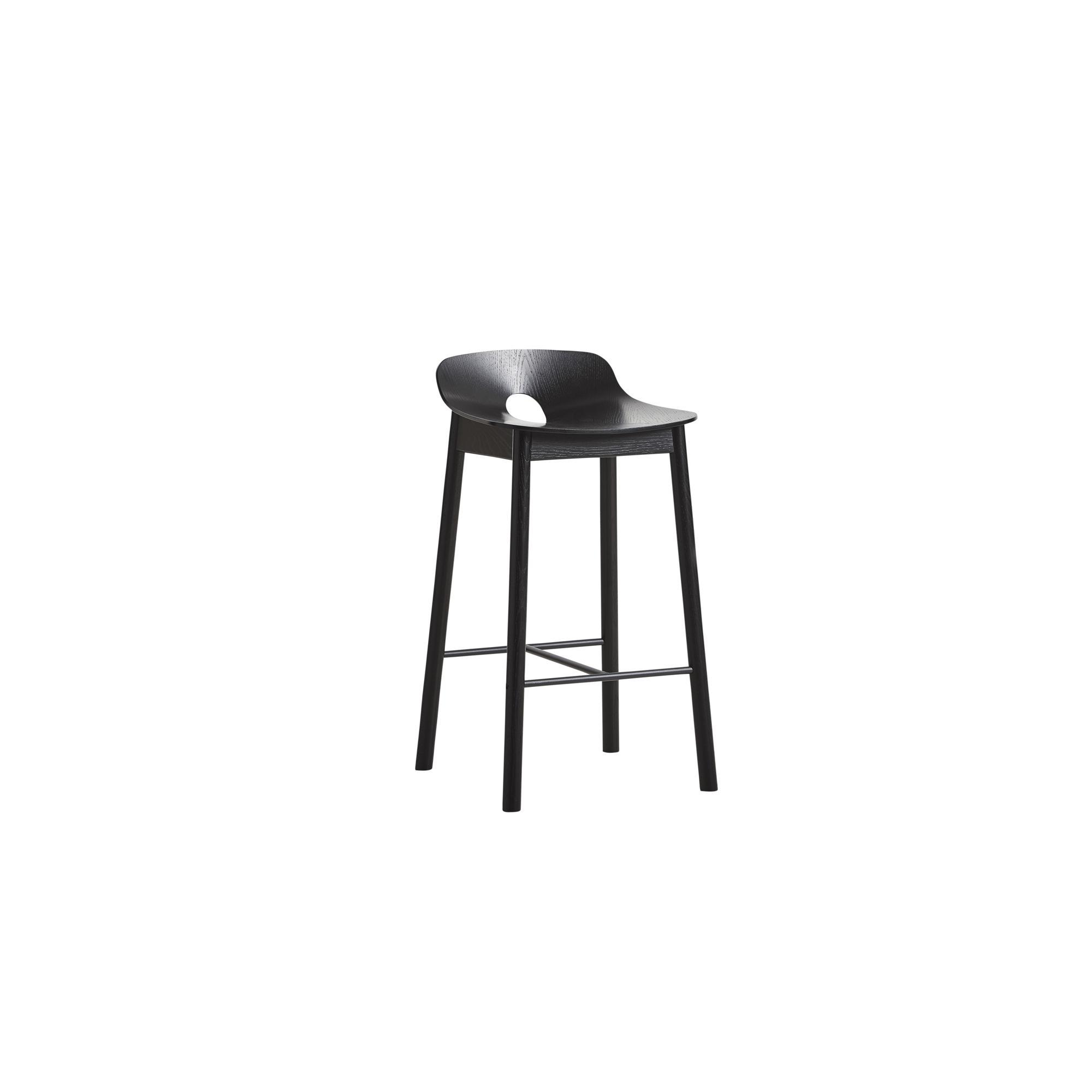 Woud Mono Barstool 65 cm Black Ash Wood