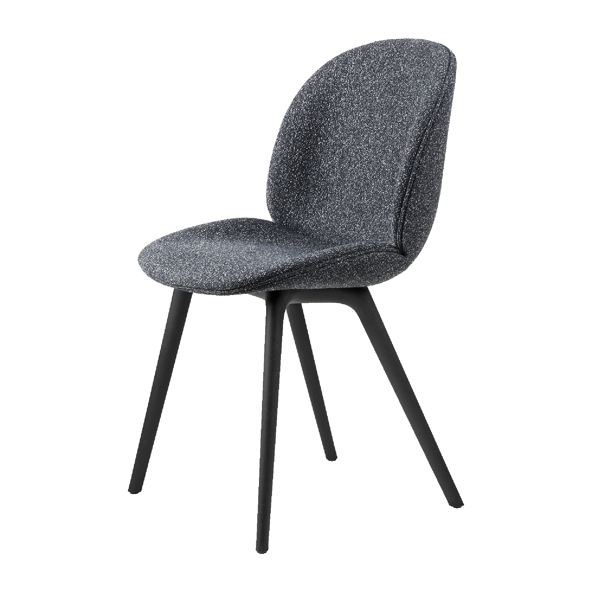 GUBI Beetle Dining Chair Plastic Leg Upholstered In Around Bouclé 023