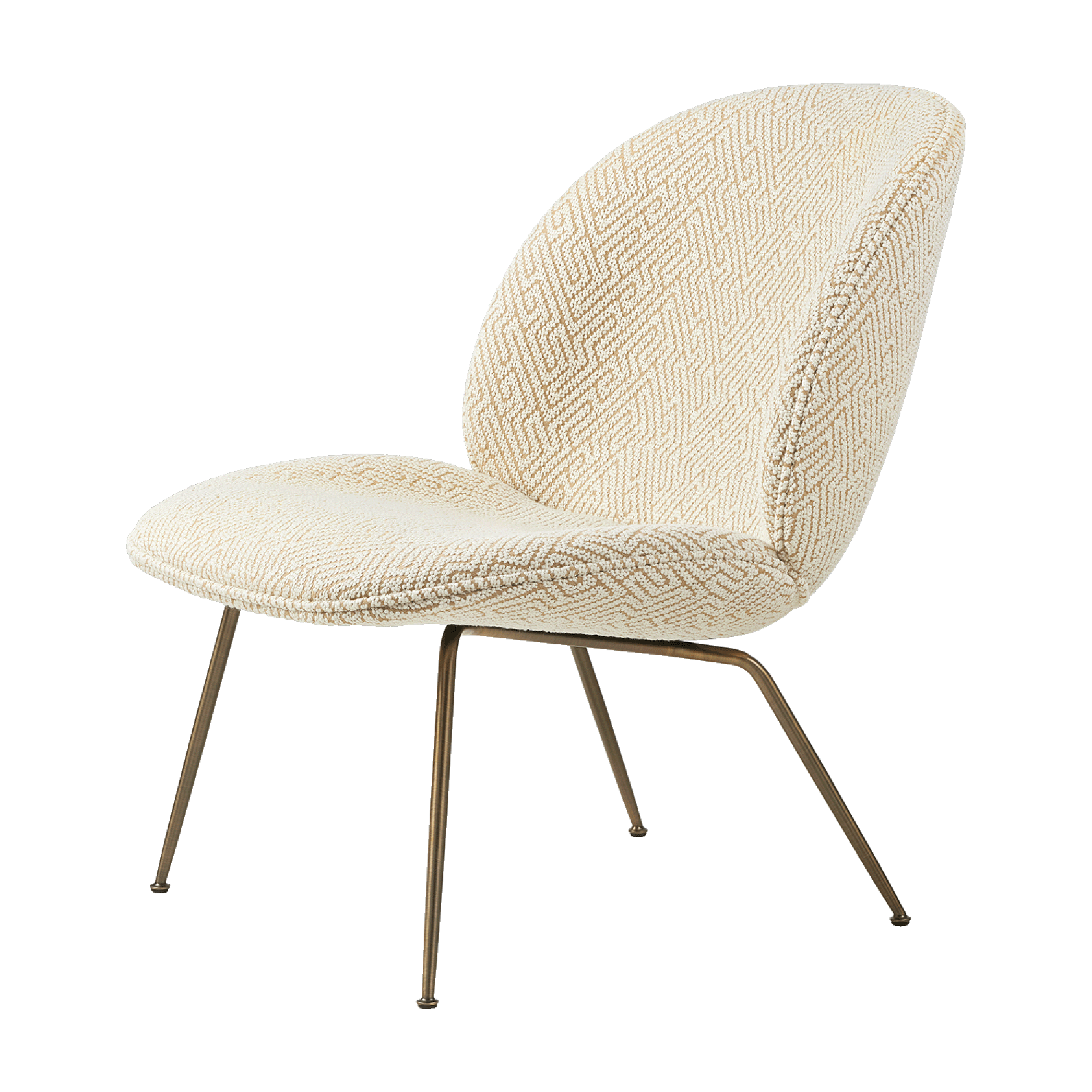 GUBI Beetle Armchair Dora Boucle With Legs In Antique Brass