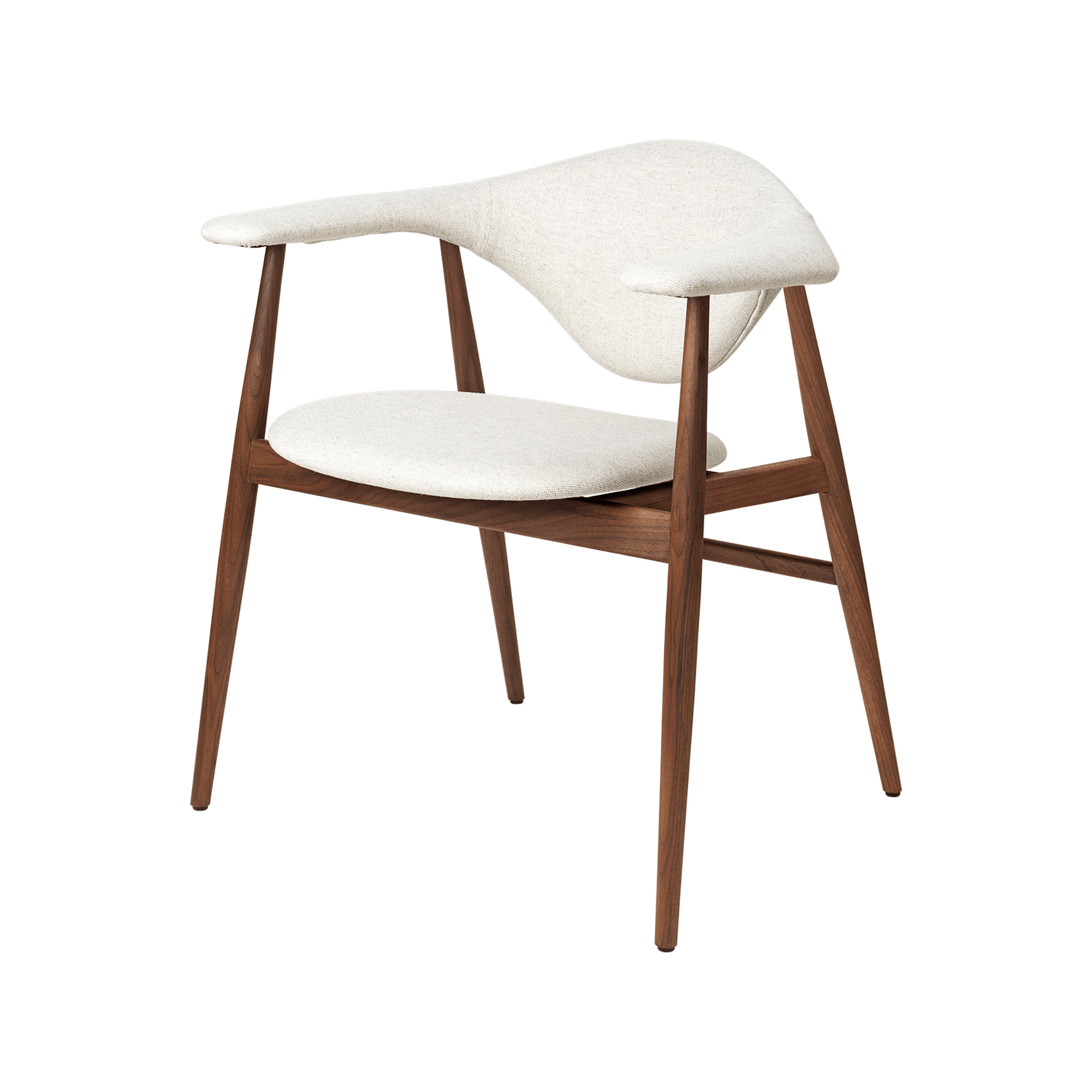 GUBI Masculo Dining Chair Upholstered In Plain 0026 With Legs In Walnut