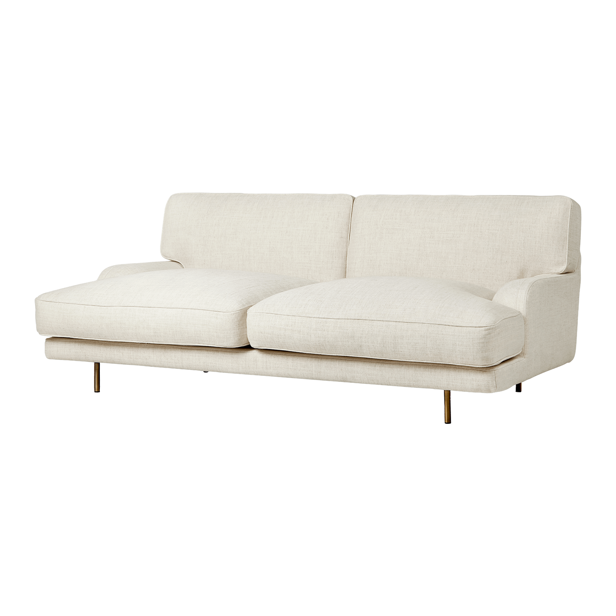 Sofa GUBI Flaneur 2-osobowa Indianskop 15 z Nogami z Antycznego Mosiężny