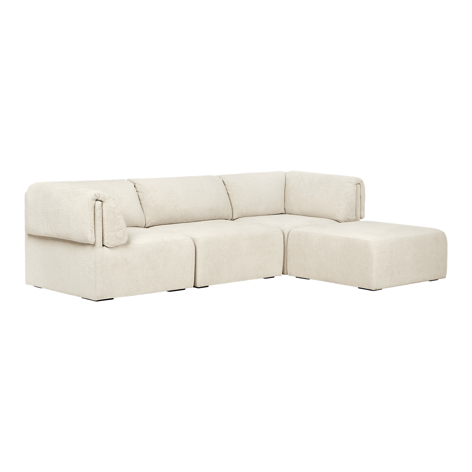 GUBI Wonder Sofa 3 Istuttava Käsinojalla Ja Chaise Lounge Mumble 02