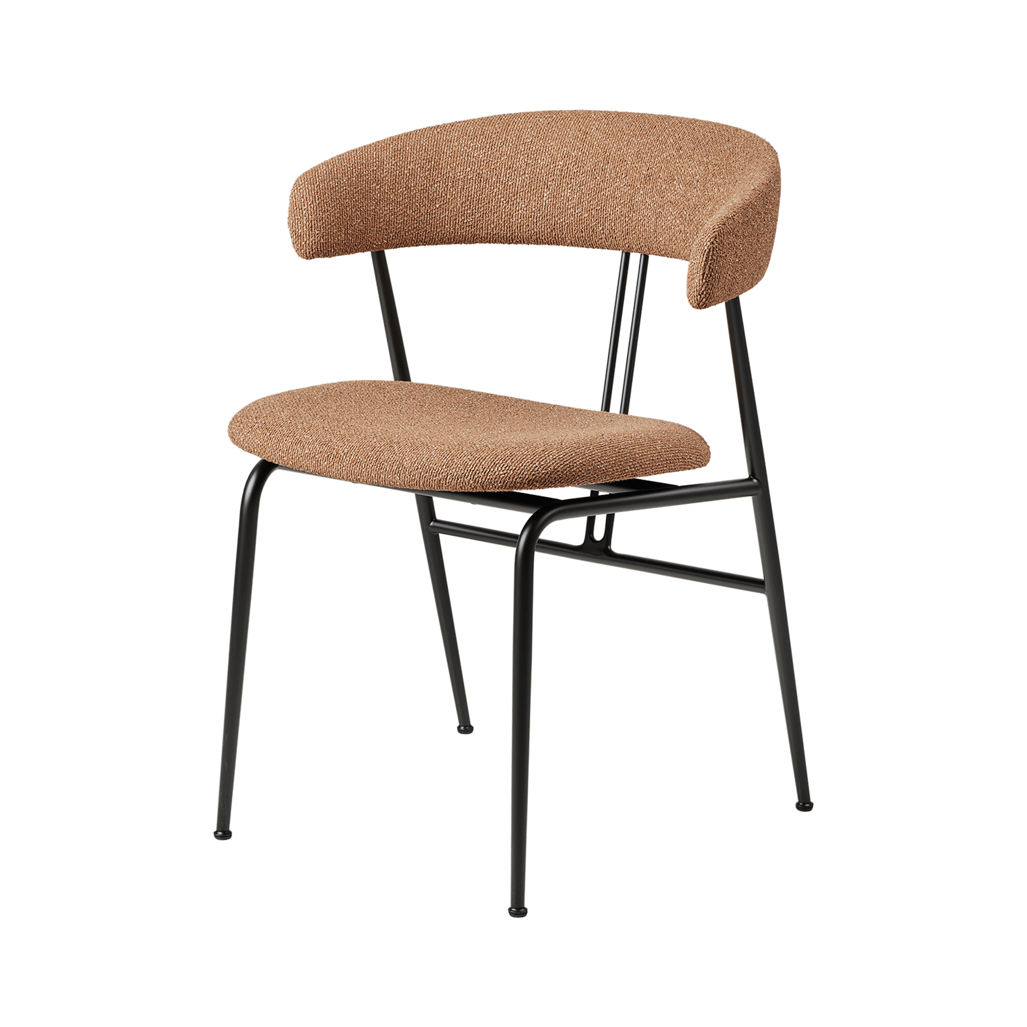 GUBI Violin Dining Chair Around Bouclé 032