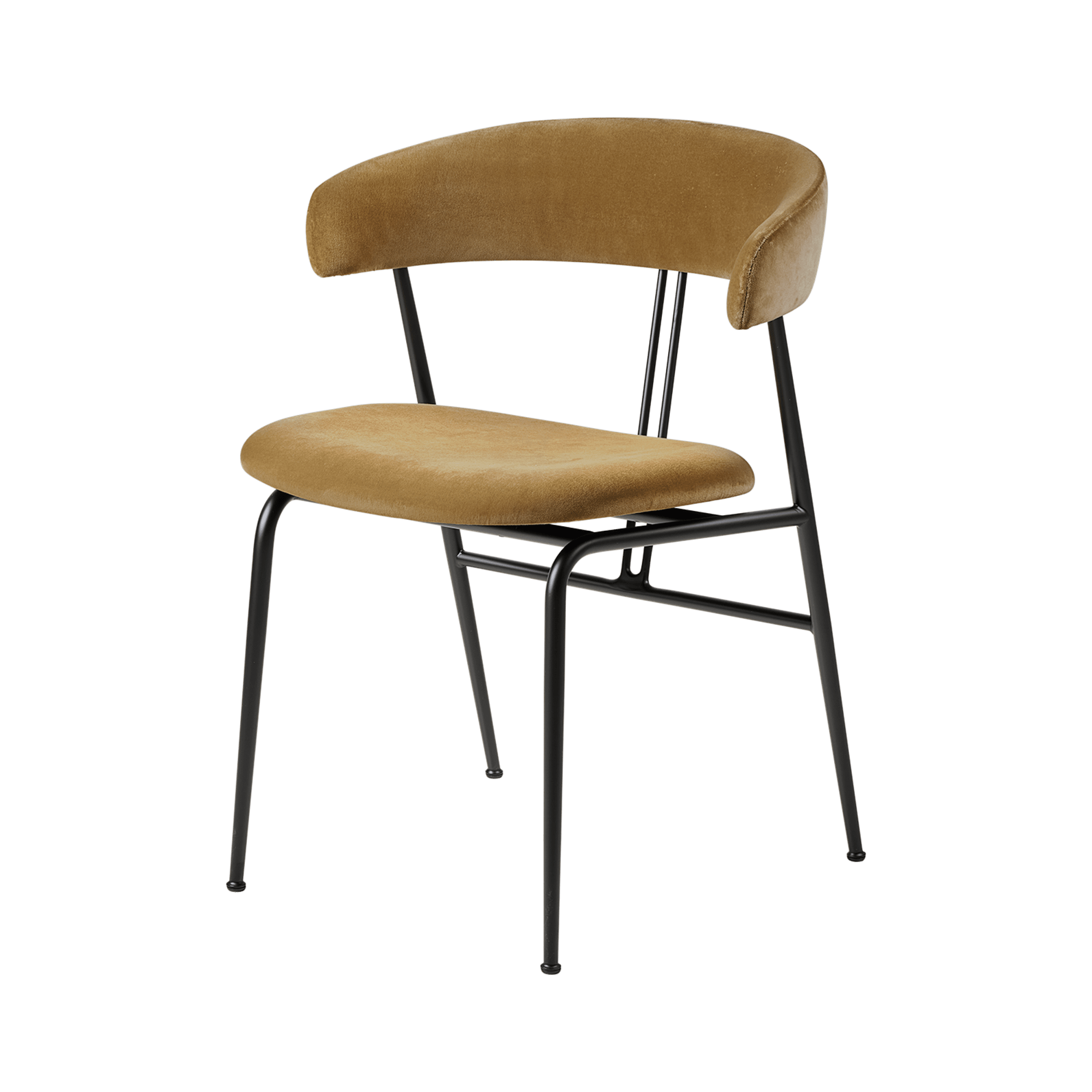 GUBI Violin Dining Chair Velvet 294 Gray Green