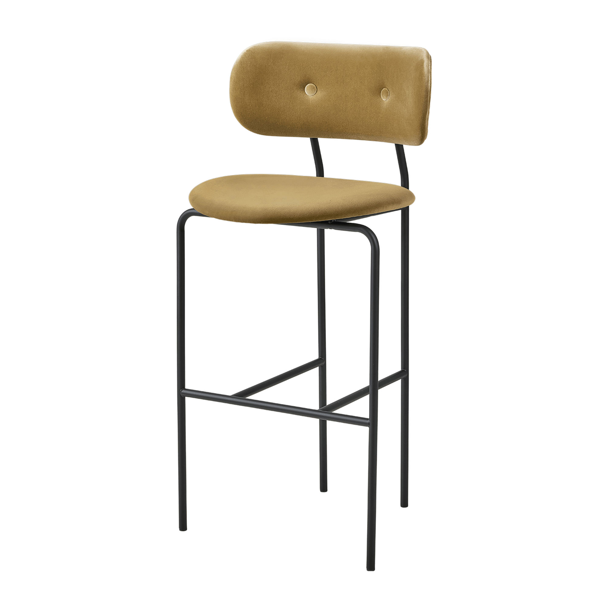 GUBI Coco Barstol H75 Velvet 294 Grå Grøn