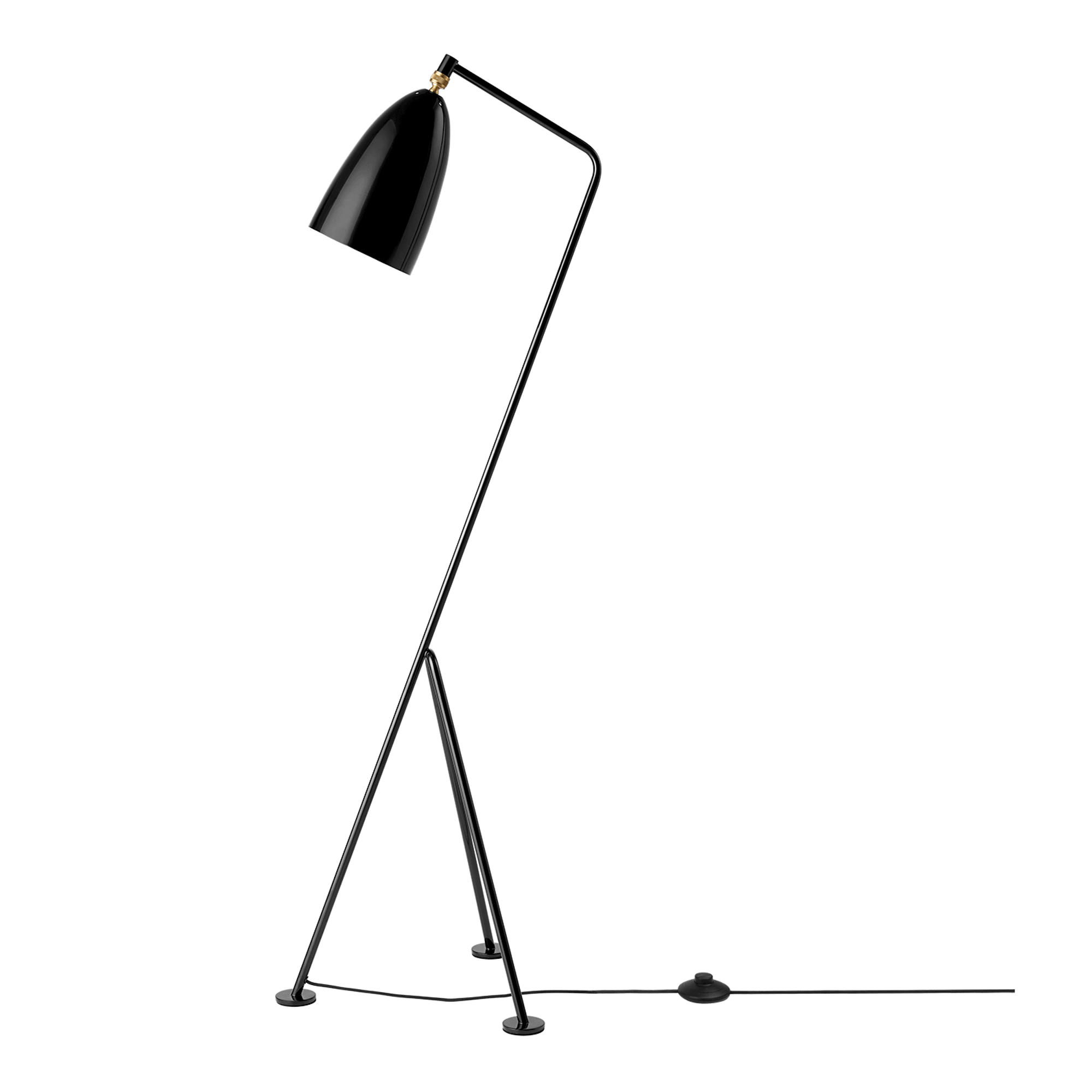 GUBI Grossman Collection Gräshoppa Floor Lamp Glossy Black