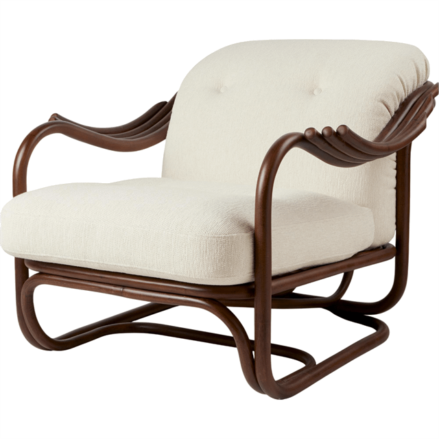 Gubi Poltrone Tria Lenestol Mørk Rattan/Bouclé 001