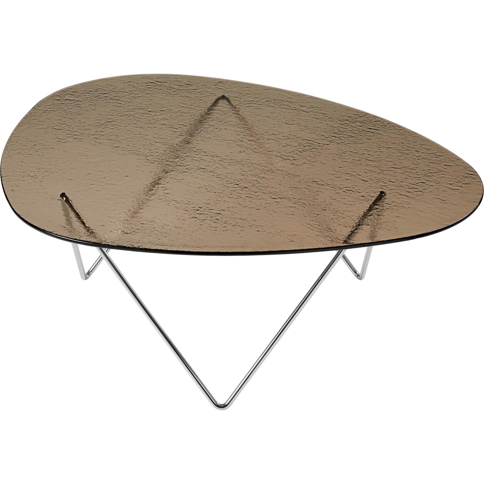 Gubi Pedrera salontafel in Chroom/ Brons/glas