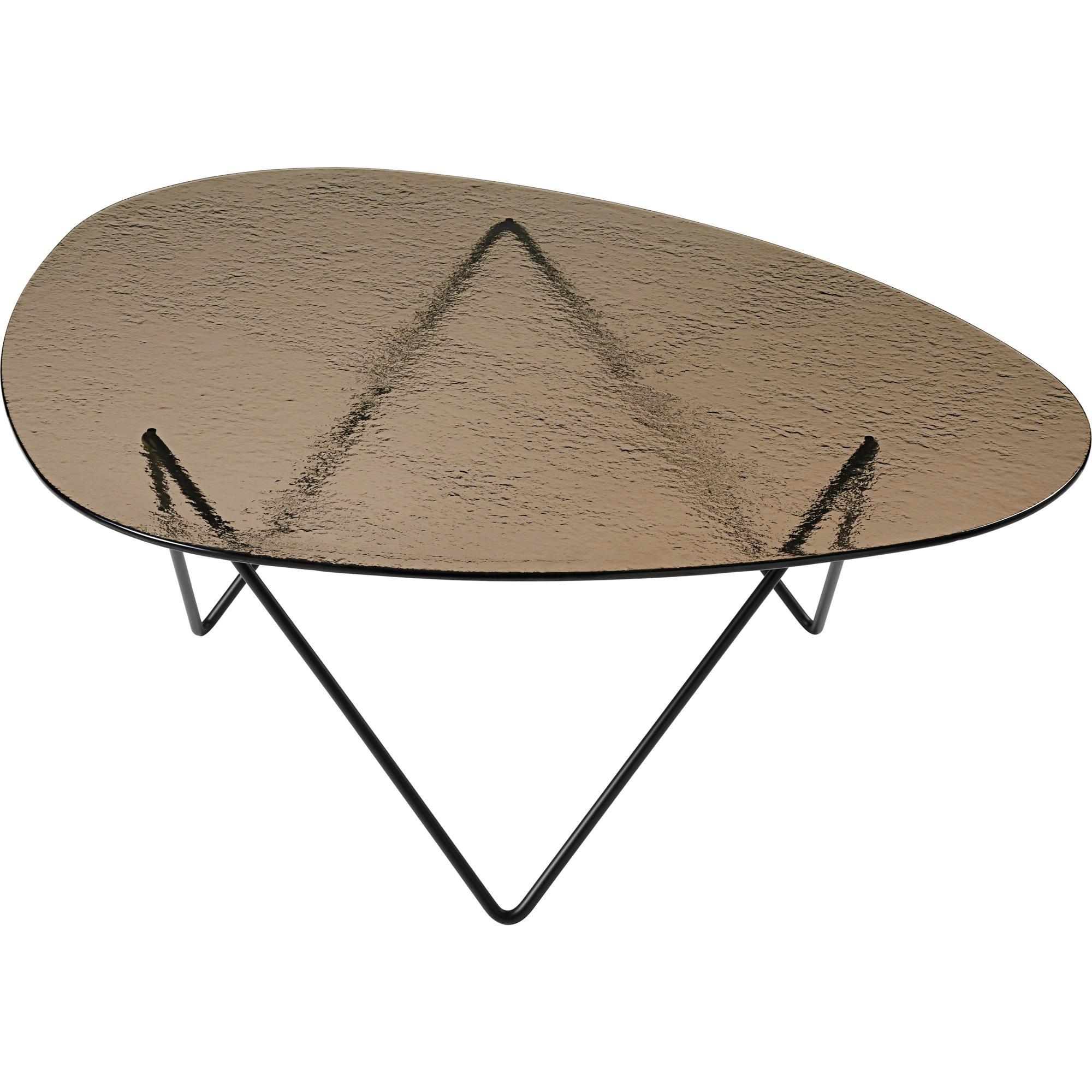 Gubi Pedrera salontafel, zwart halfmat/ Brons/glas