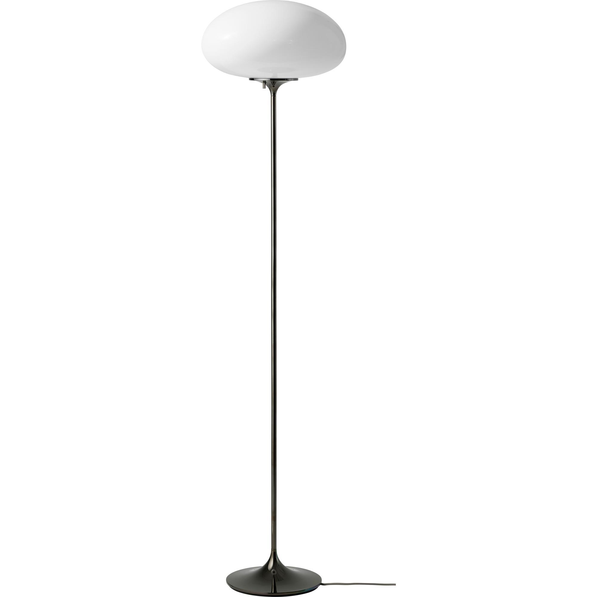 Lampada da terra Gubi Stemlite H150 Cromo Nero/Opale