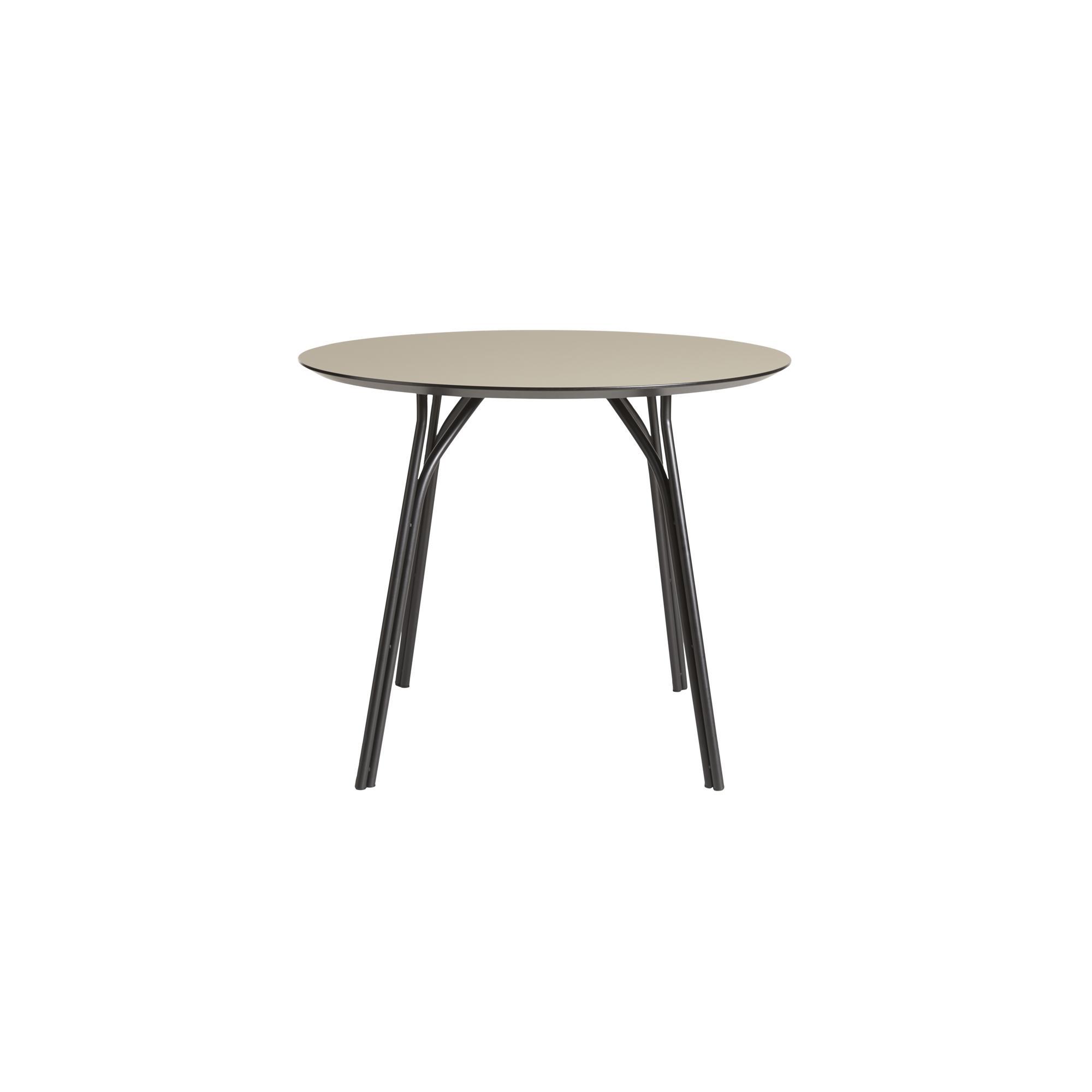 Woud Tree Round Table Ø90 Black/ Beige Laminate