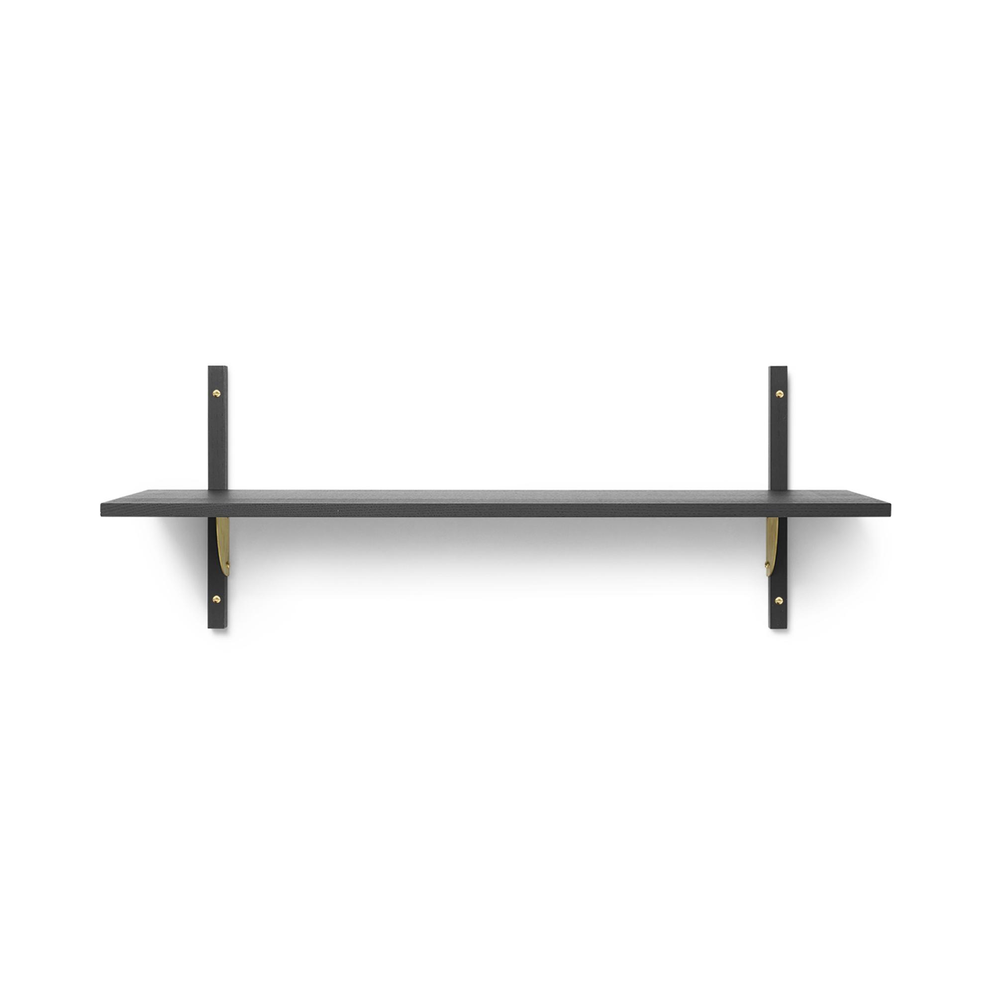 Ferm Living Sector Shelf Single Wide Black Ash/Brass