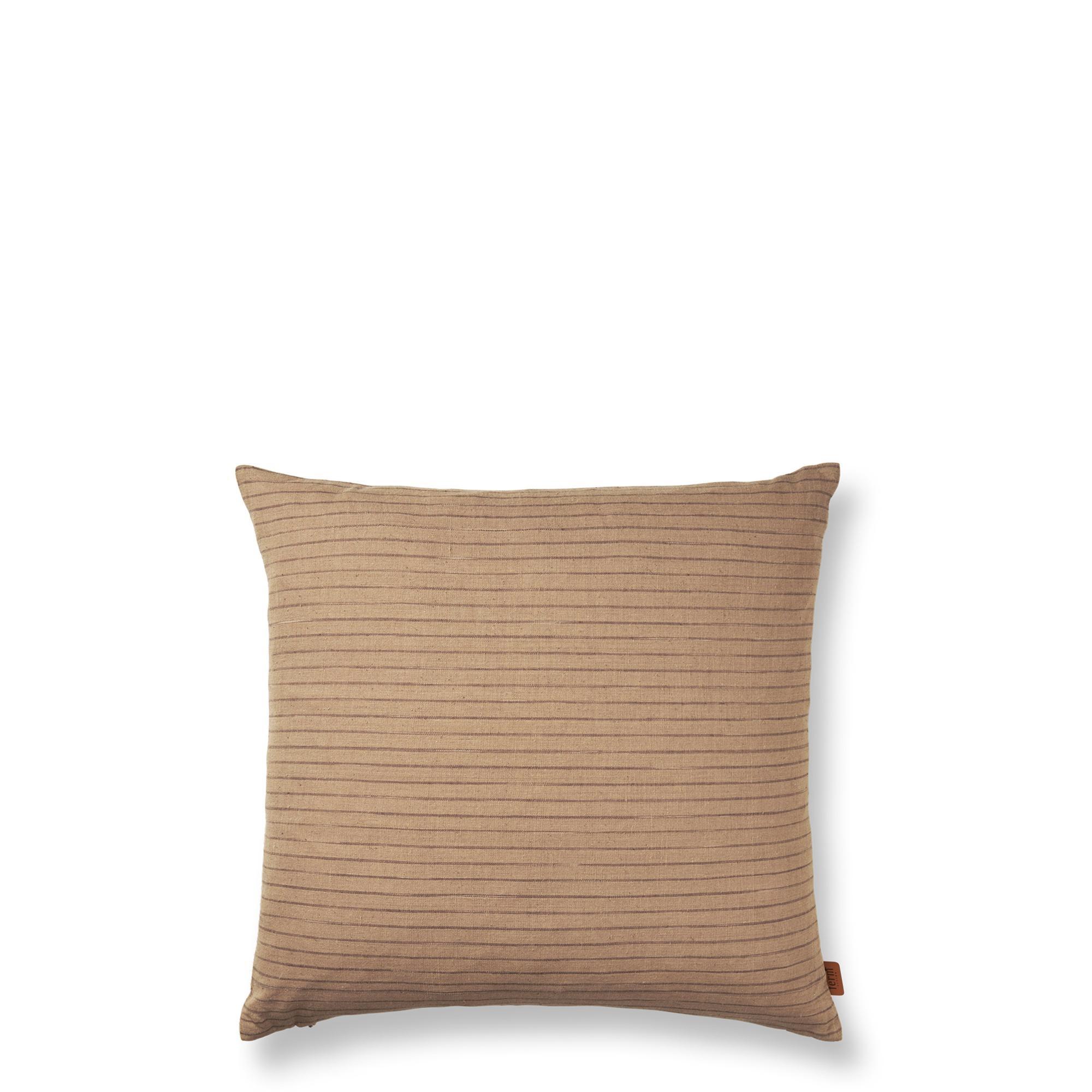 Ferm Living Brown Cotton Pillow Lines