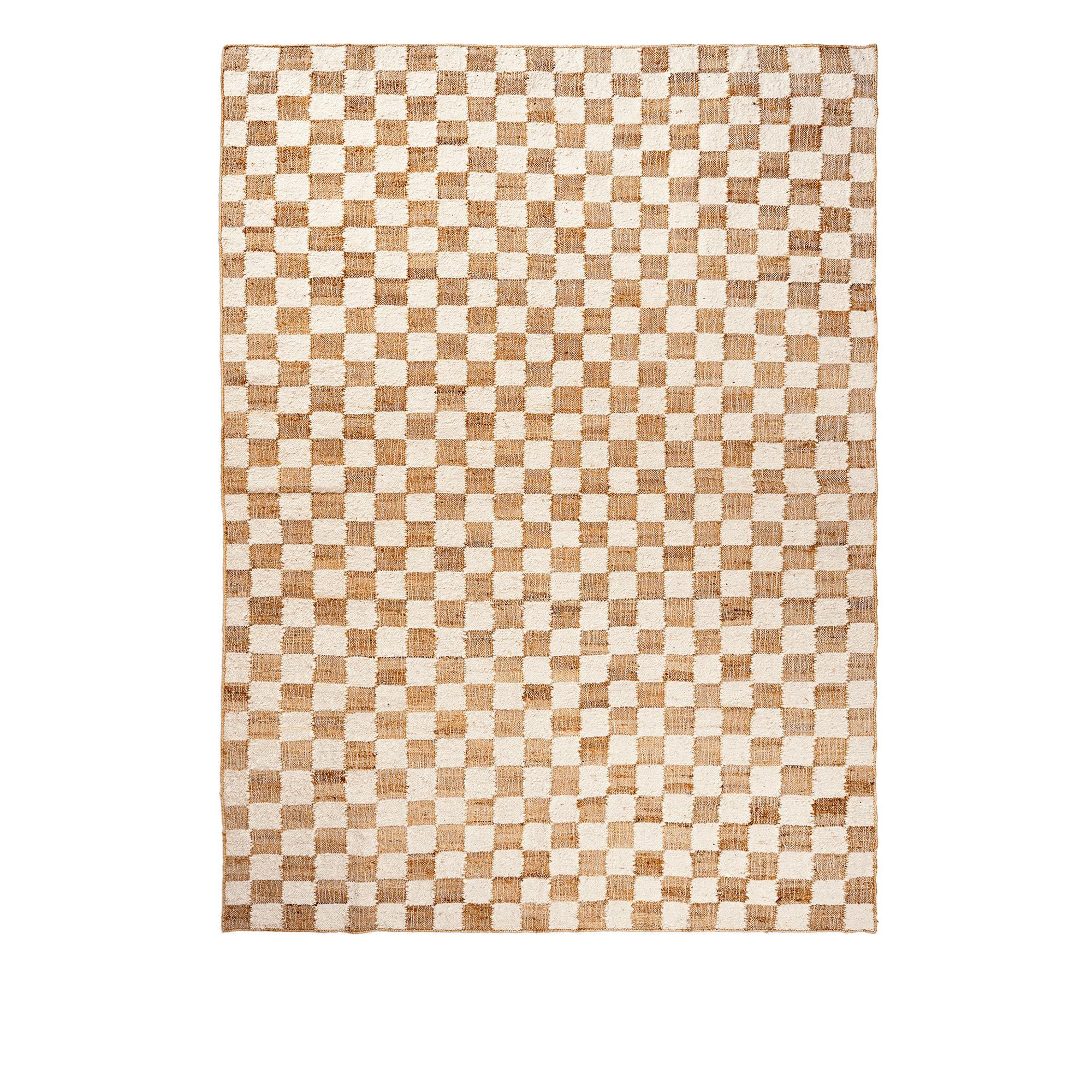 Ferm Living Check Wool Jute Carpet 200x300 Off-White/Natural