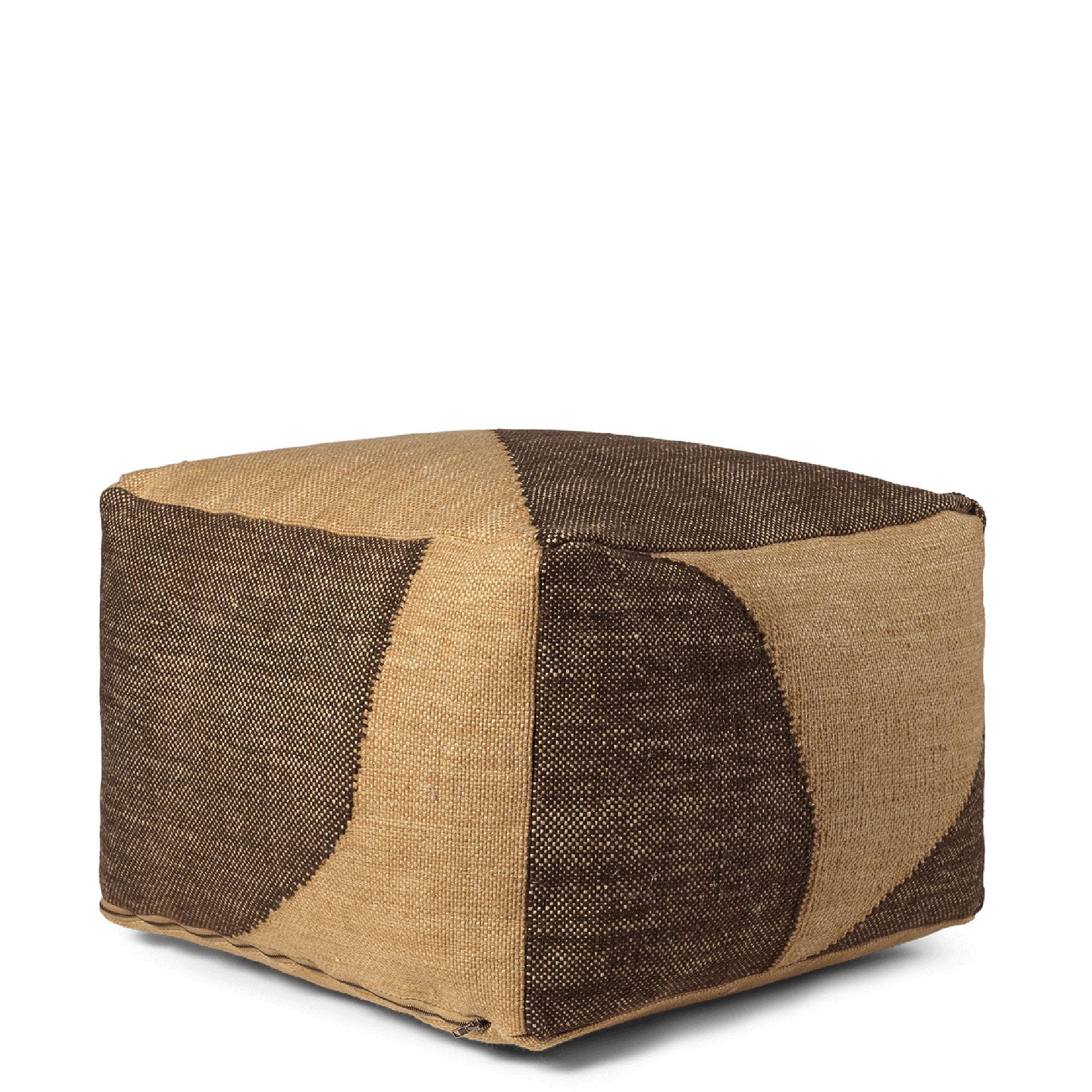 Ferm Living Forene Pouf Quadrato Marrone/Cioccolato