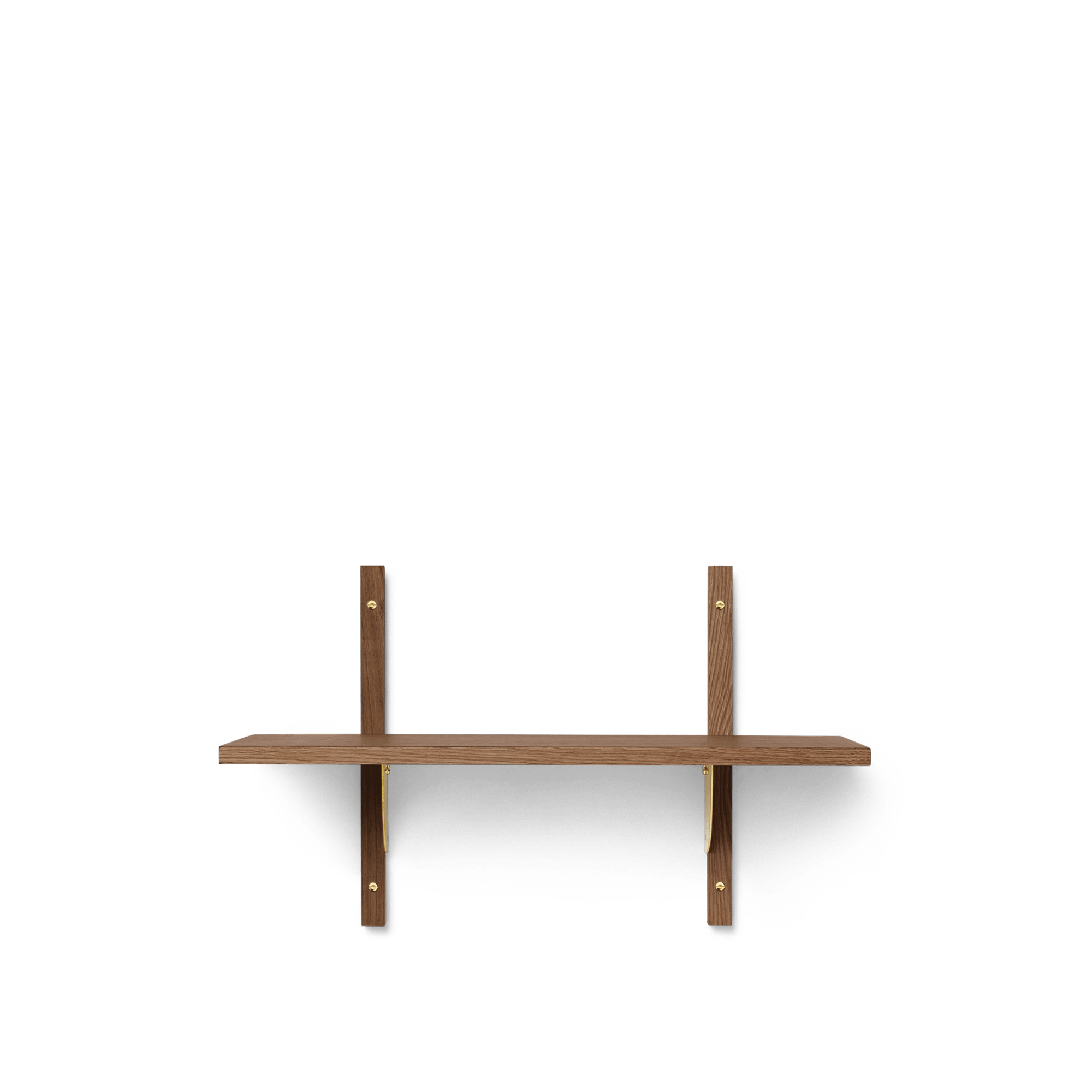 Ferm Living Sector Single/Narrow Shelf Smoked Oak/ Brass