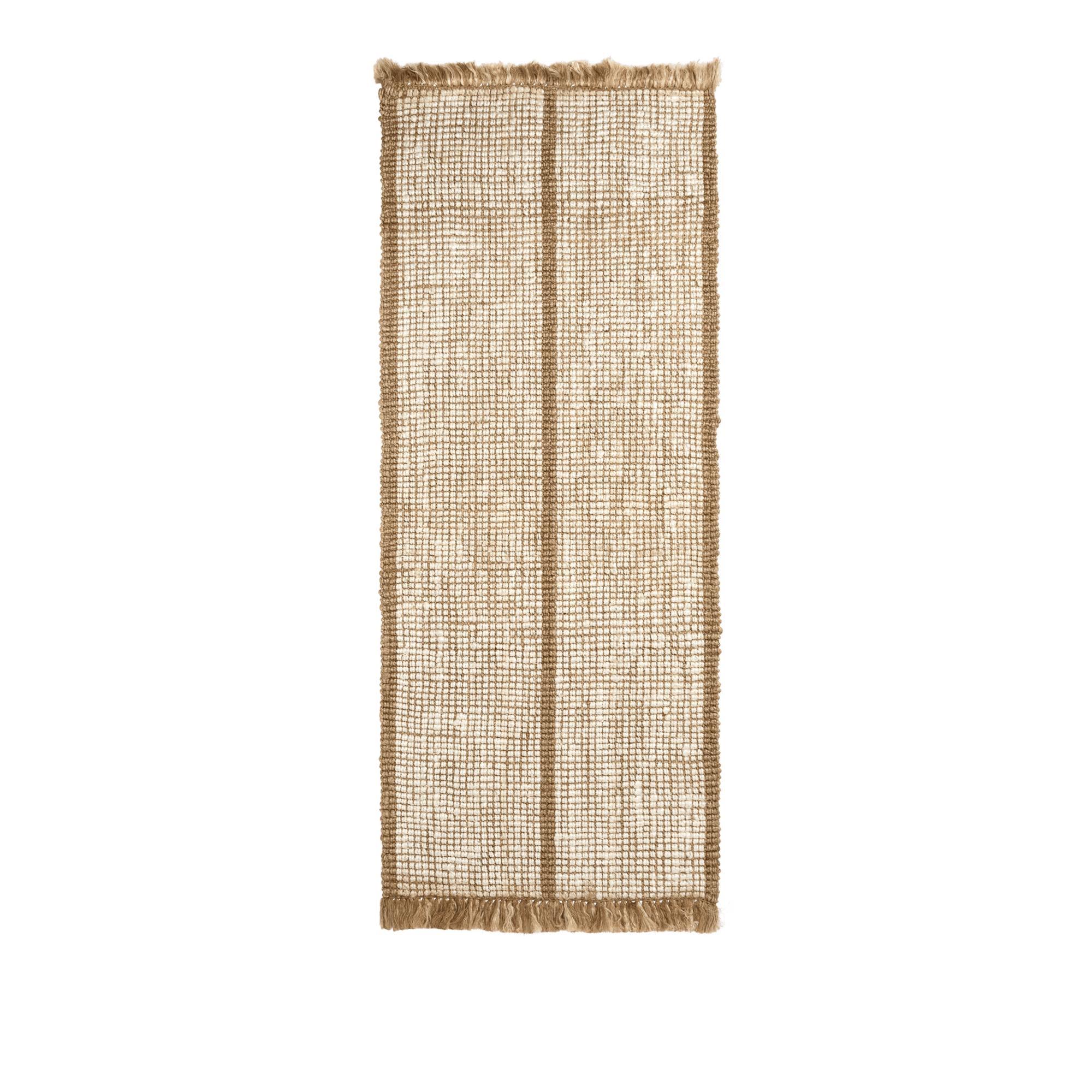 Alfombra de rayas Athens de Ferm Living, 80 x 200, color natural y Marfil