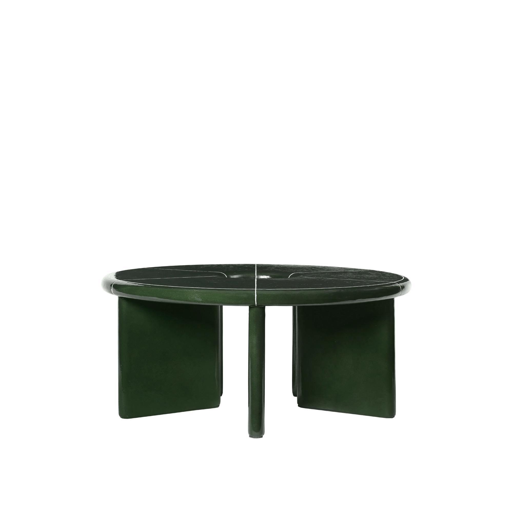 Mesa de centro Deya de Ferm Living x Utzon Can Lis Ø80 Verde oscuro