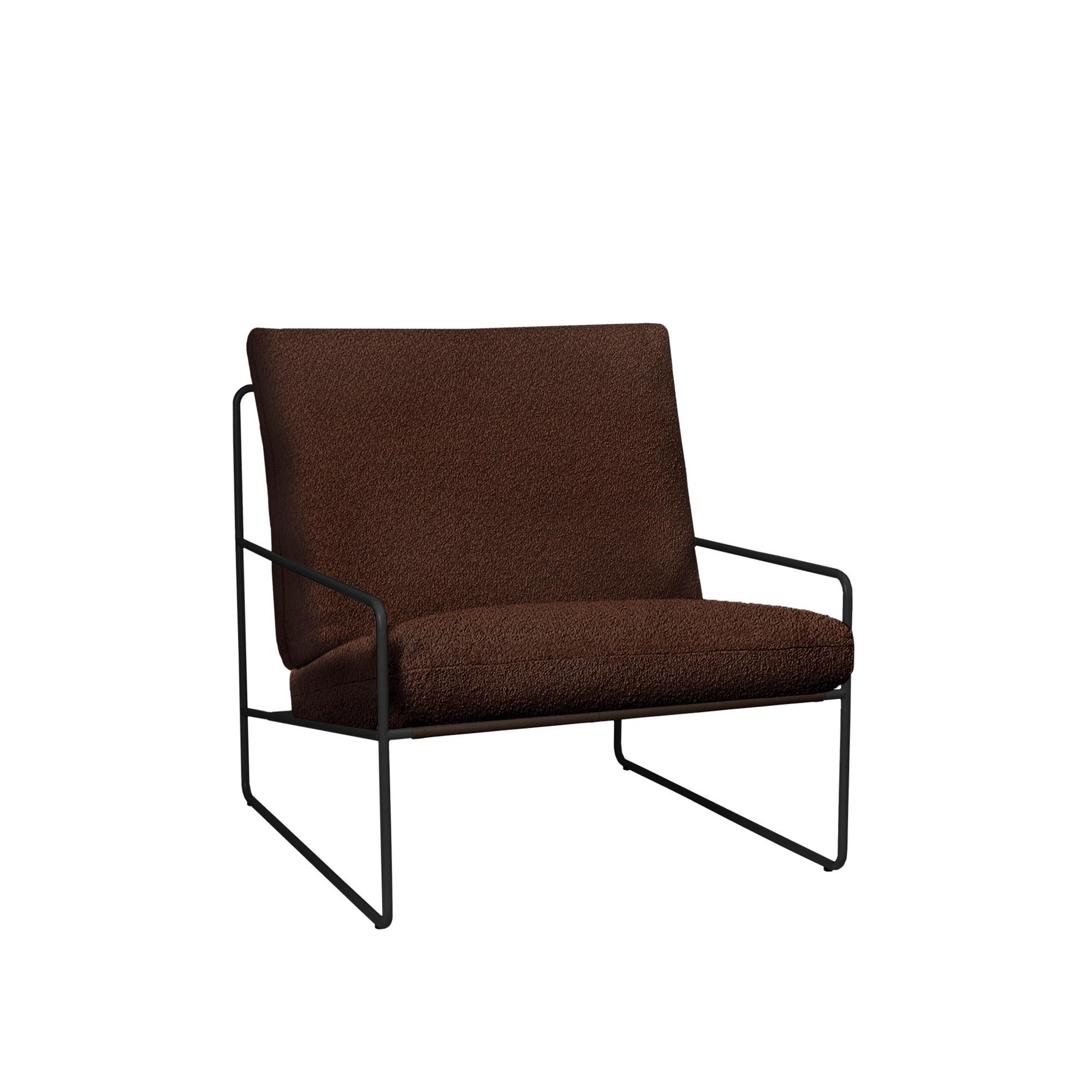 Ferm Living Desert 1-Sitzer Sofa Pure Bouclé/ Schwarz/ Kastanie