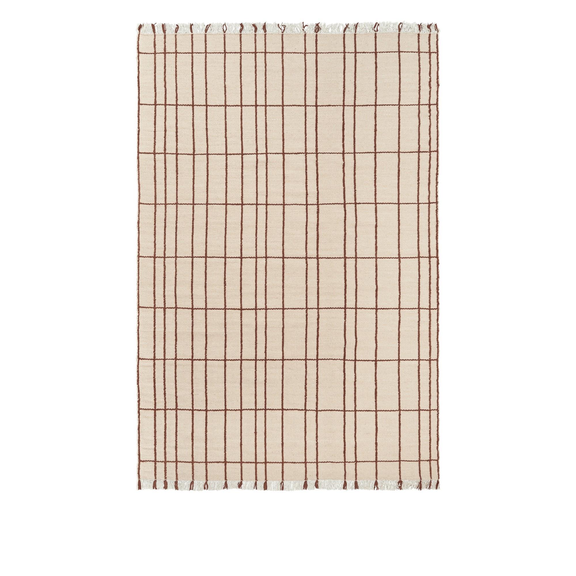 Ferm Living Sen Rug 200x300 Parchment/Chestnut