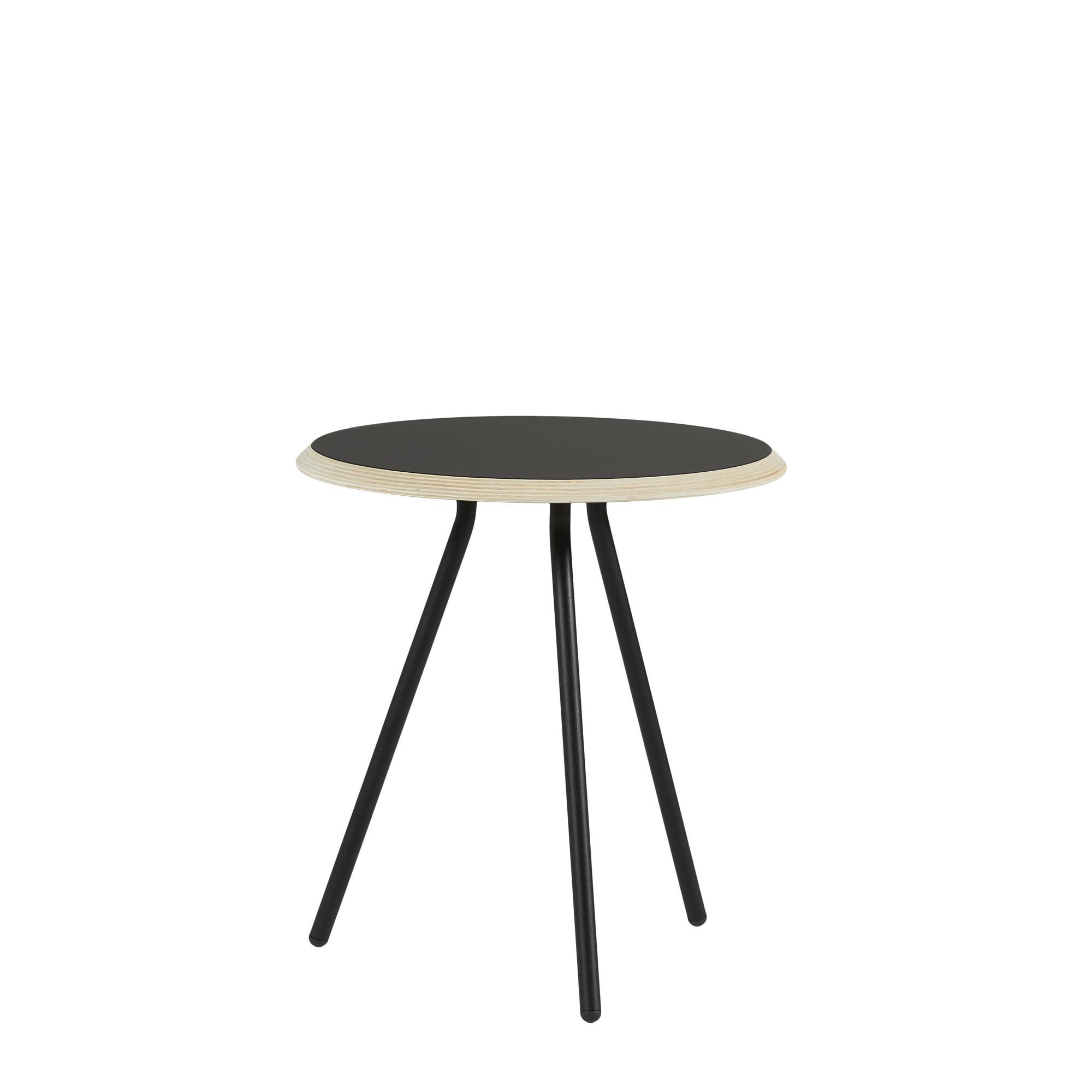 Woud Soround Sidebord Sort Laminat Ø45 H49