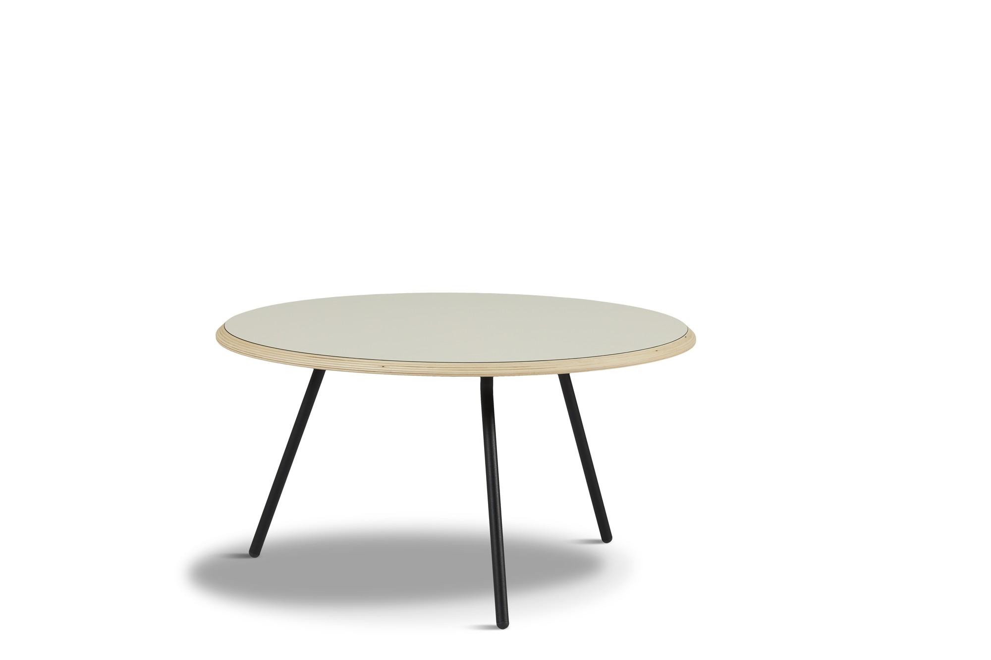 Woud Soround Coffee table Gray Laminate/Black Ø75 H39.5