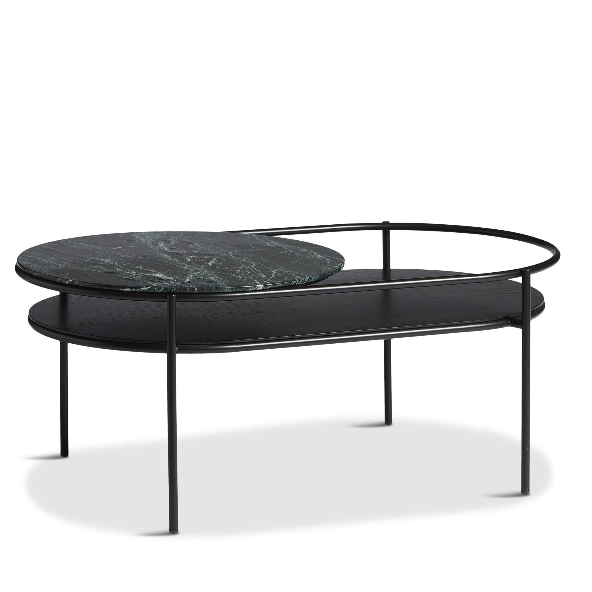 Woud Verde Coffee Table Green Marble/Black