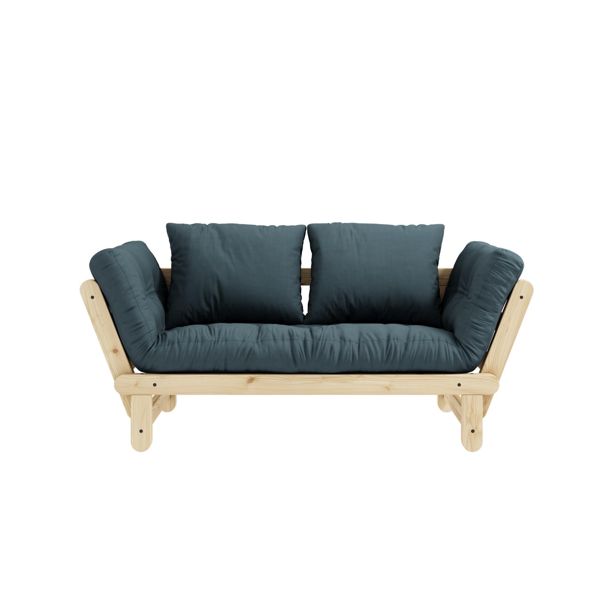 Karup Beat Sofa, Klar Lackiertes Kiefernholz/757 Petrolblau