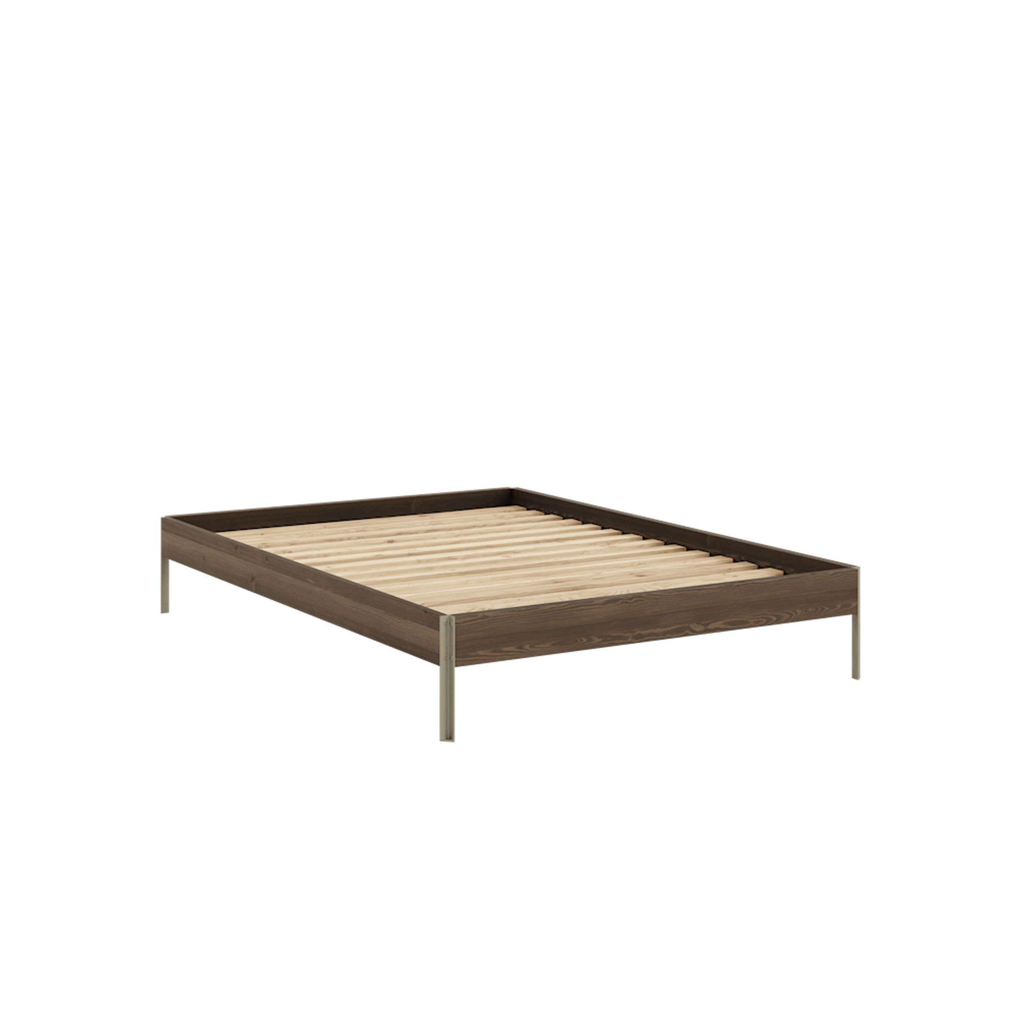 Estructura de Cama Karup Design Core 140x200 Marrón algarrobo/Verde Salvia