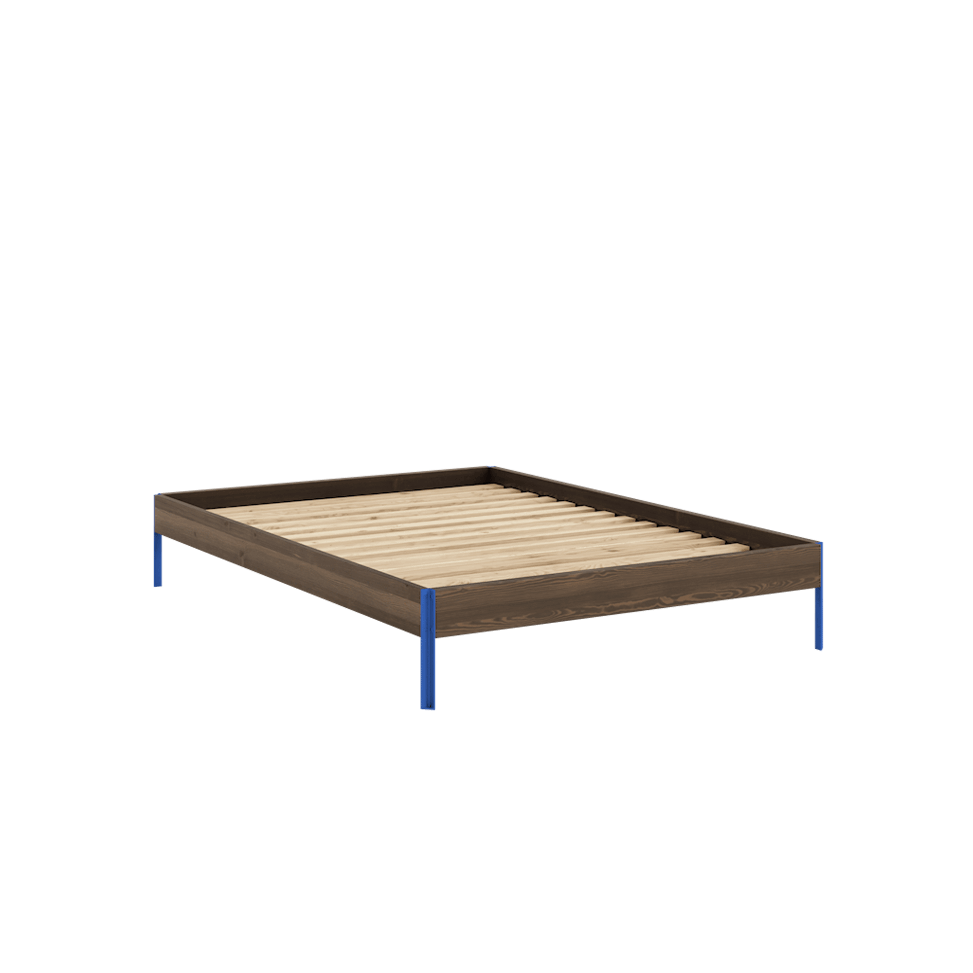 Estructura de Cama Karup Design Core 140x200 Marrón algarrobo/Azul Vivo