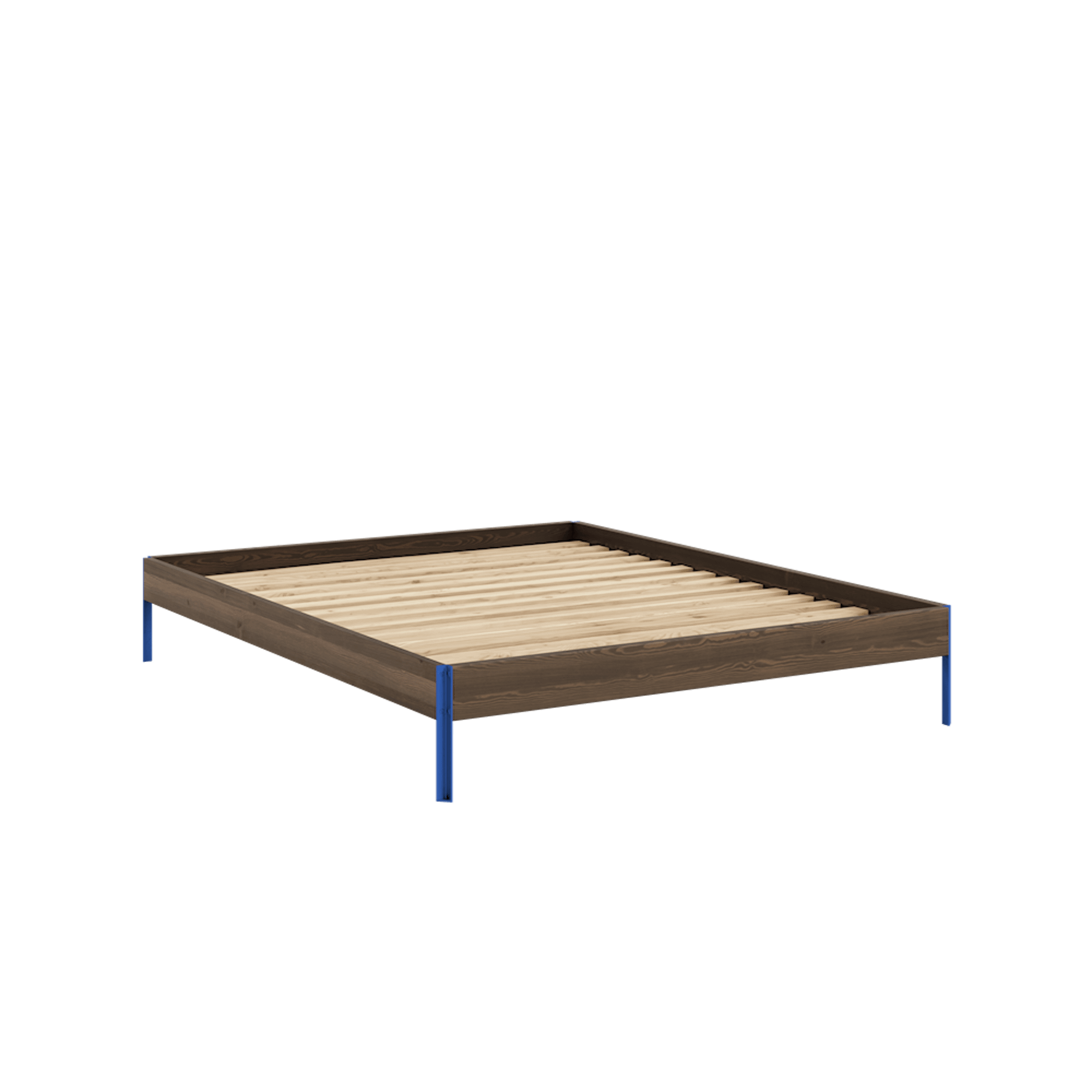 Estructura de Cama Karup Design Core 160x200 Marrón algarrobo/Azul Vivo