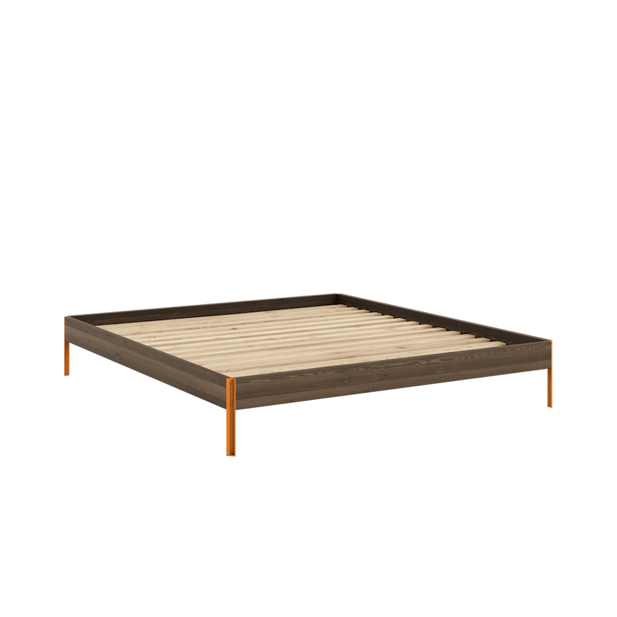 Estructura de Cama Karup Design Core 180x200 Marrón Algarrobo/ Naranja Solar
